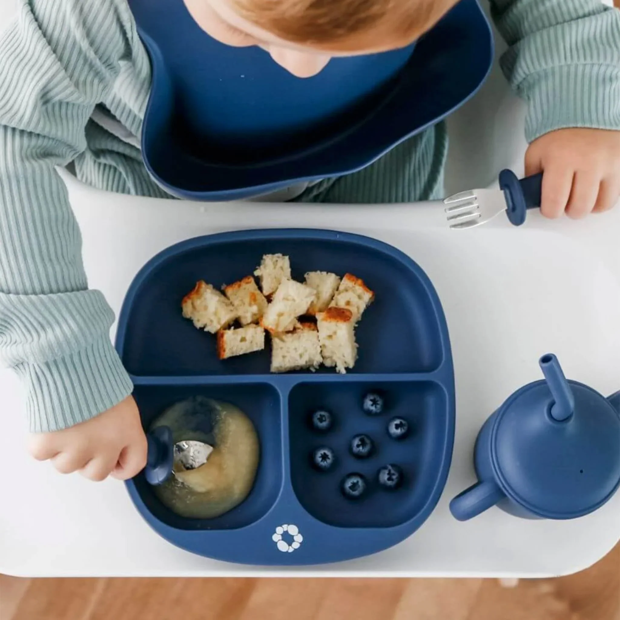 Assiette en Silicone - Bleuet - Image 2