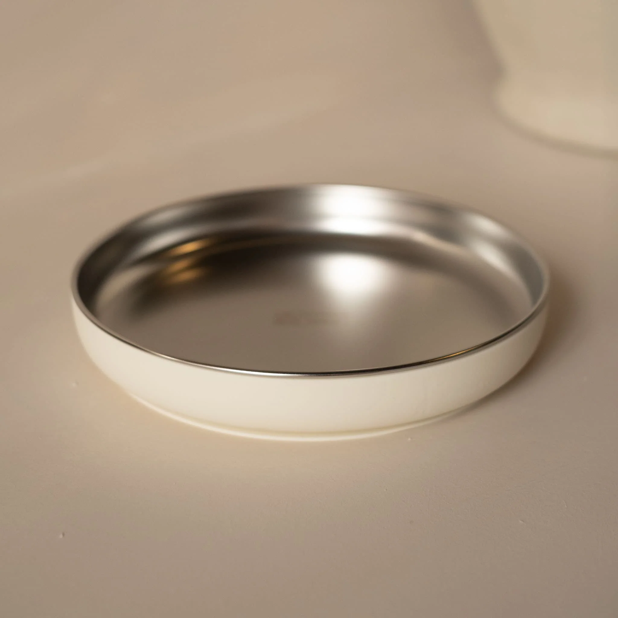 Assiette Stainless/silicone - Blanc Crème - Image 2