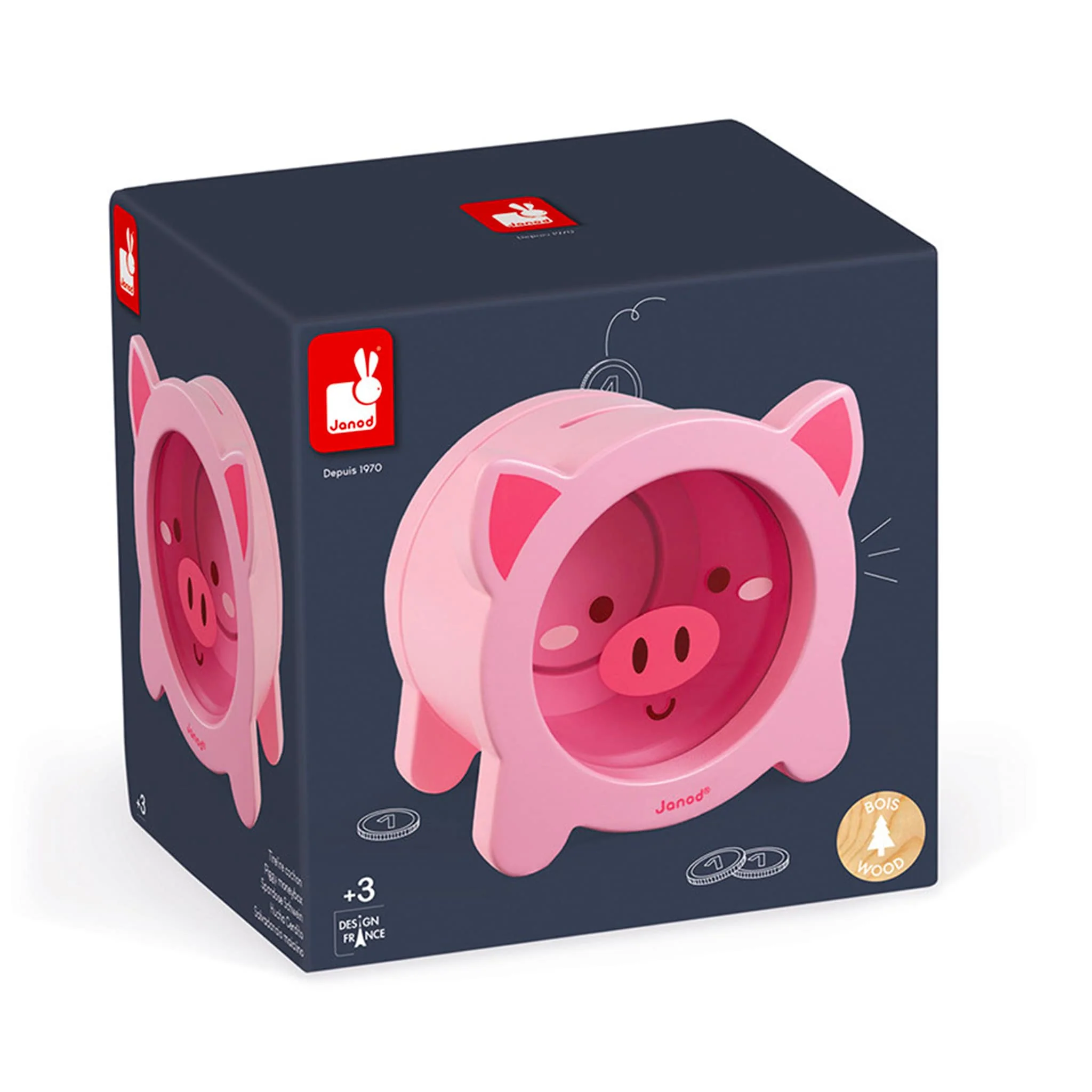 Tirelire Cochon en Bois - Image 4