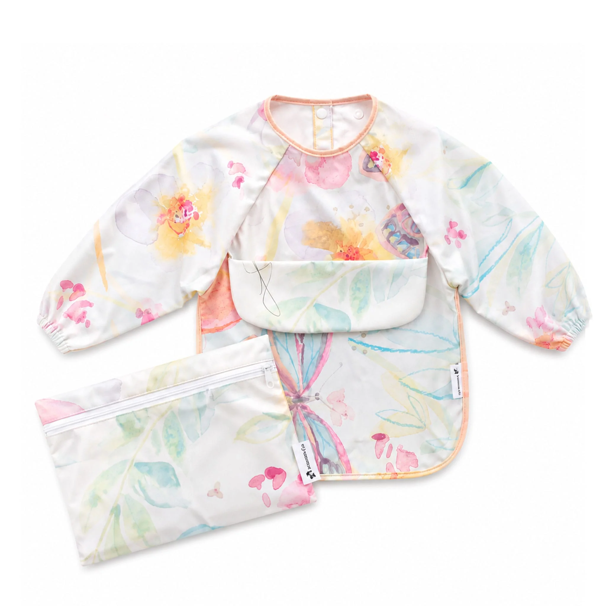 Bavoir Manches Longues Pochette intégrée 2-4ans - Soleil fleuri collaboration avec Lysa Jordan