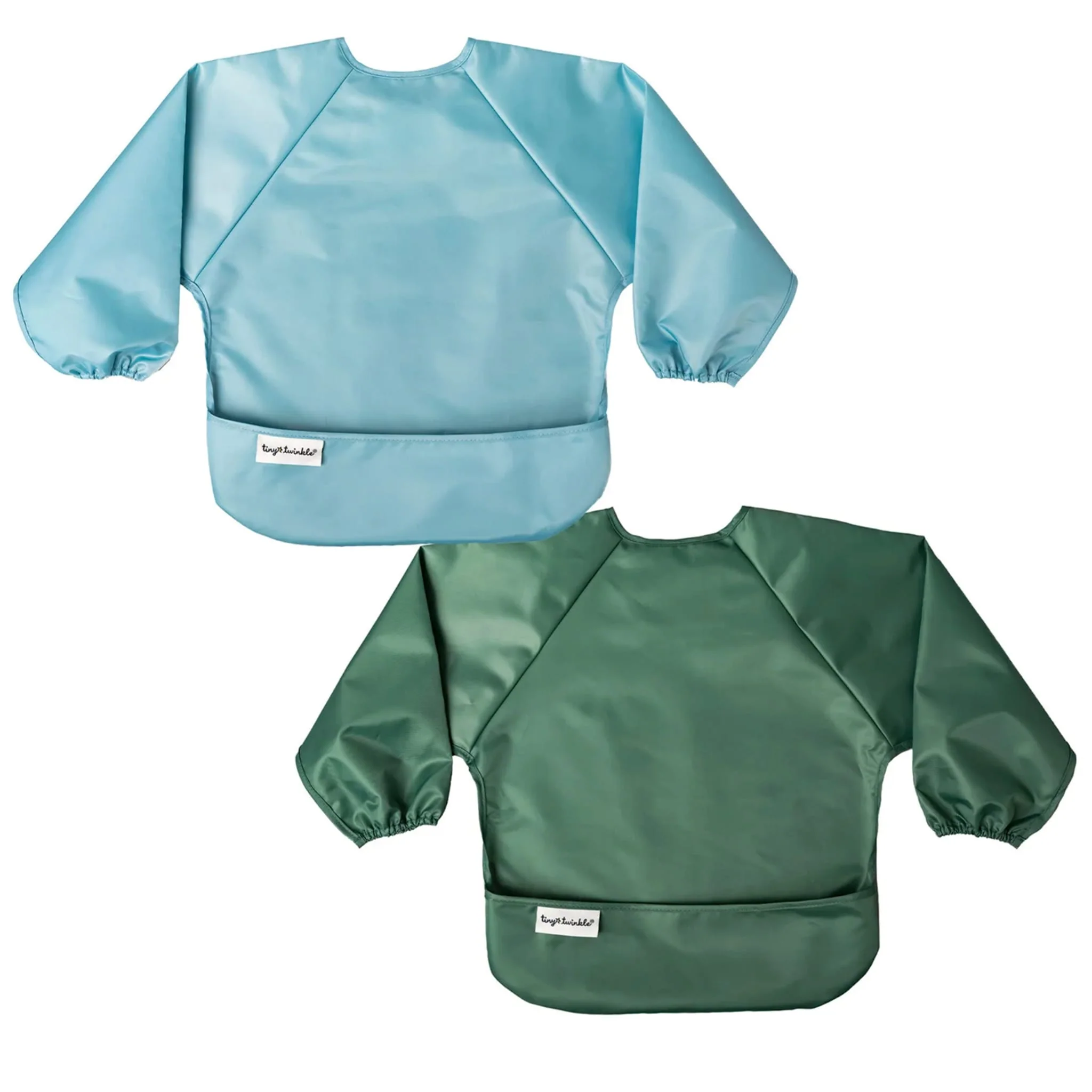 Bavoir Manches Longues (2) - Bleu / Olive