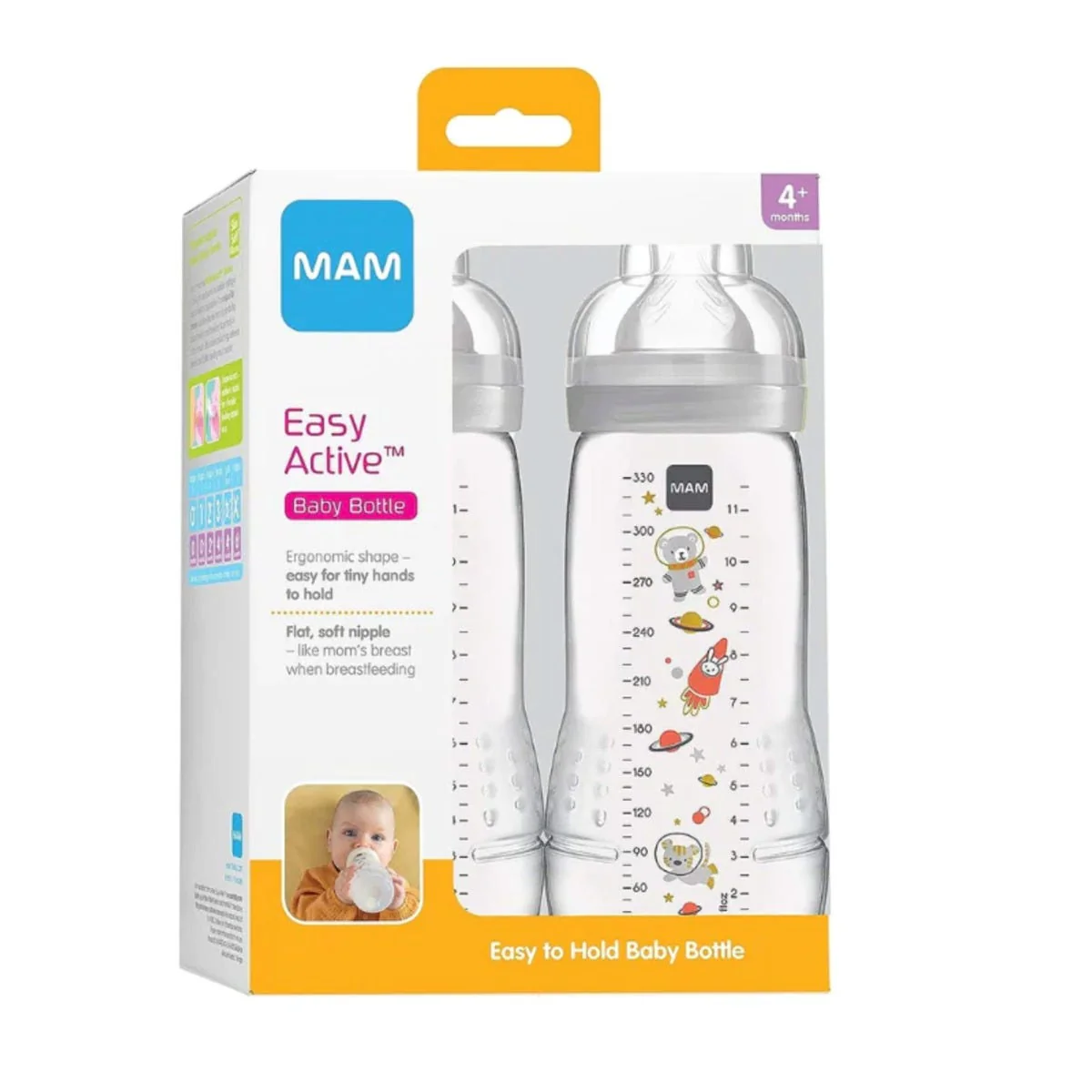 Biberon Easy Active 11oz (2) - Gris - Image 2