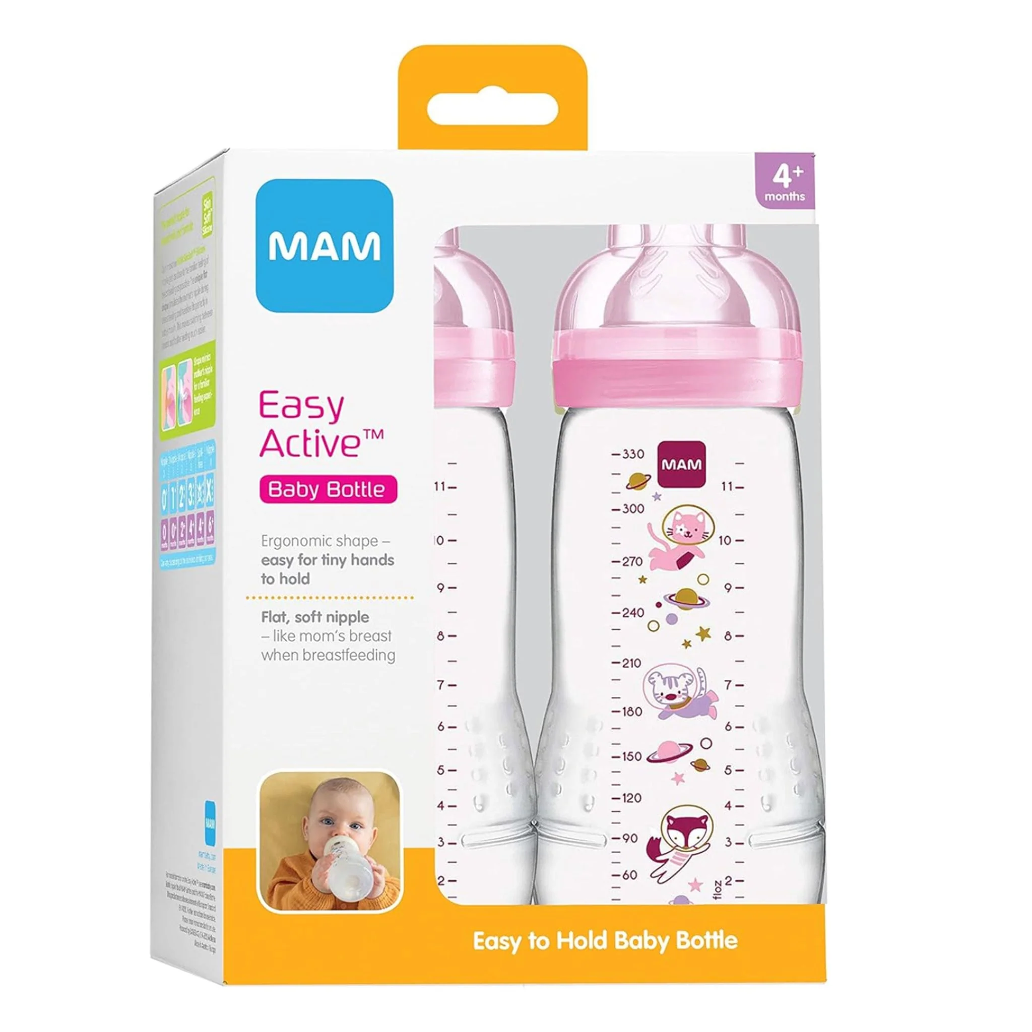 Biberon Easy Active 4mois+ 11oz - Rose - Image 2