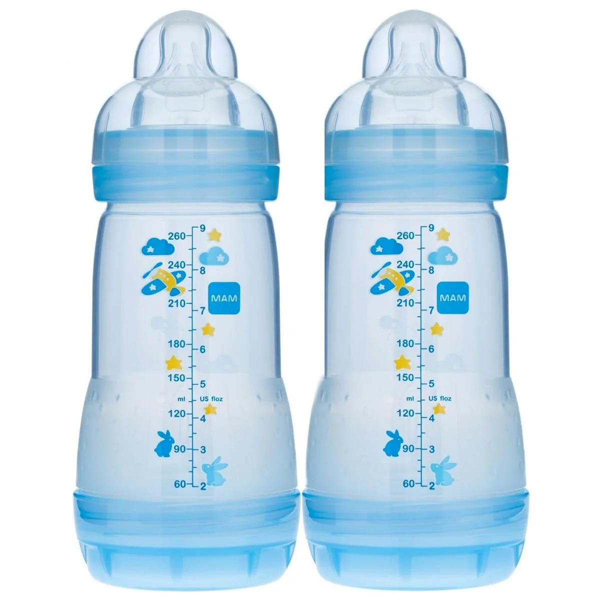 Biberons (2) Anti-Colique Mam 9oz  - Bleu