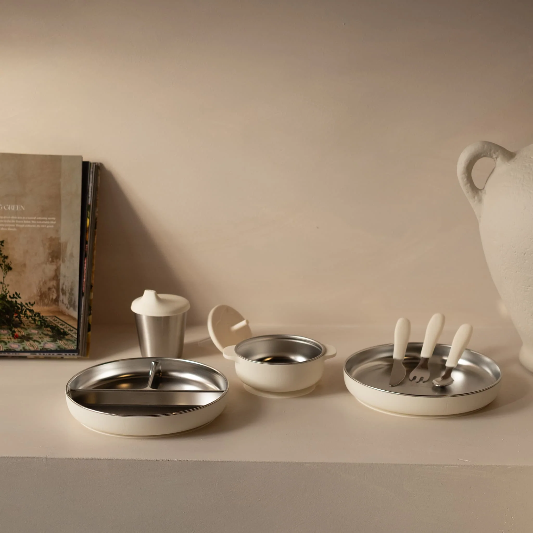 Bol Stainless/silicone - Blanc Crème - Image 3