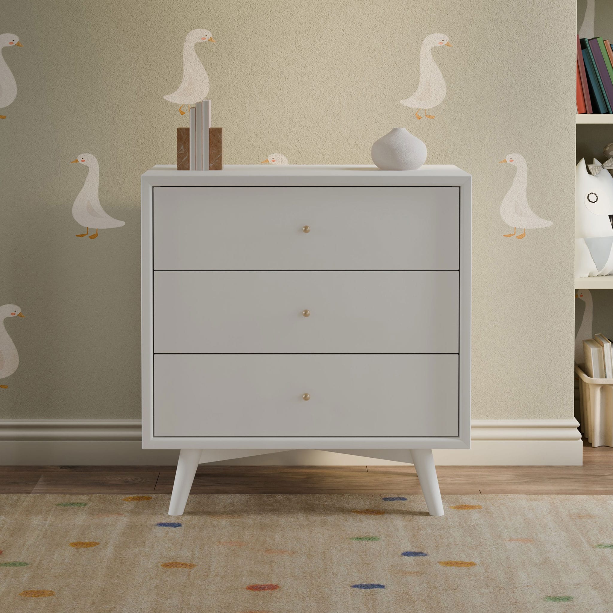 Bureau 3 Tiroirs Palma Blanc - Image 3