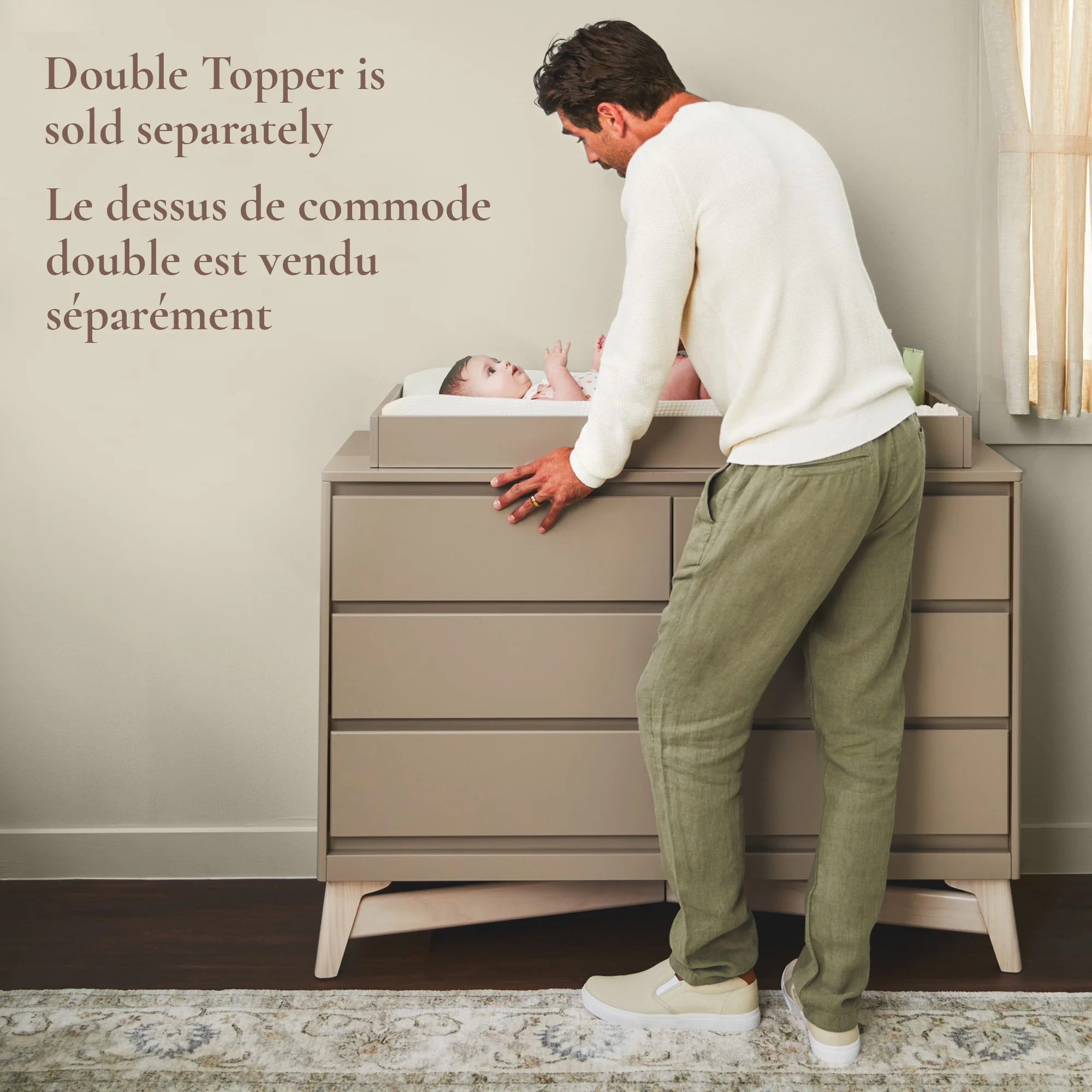 Commode 6 Tiroirs Pala -Taupe/Blanc Lavé - Image 6