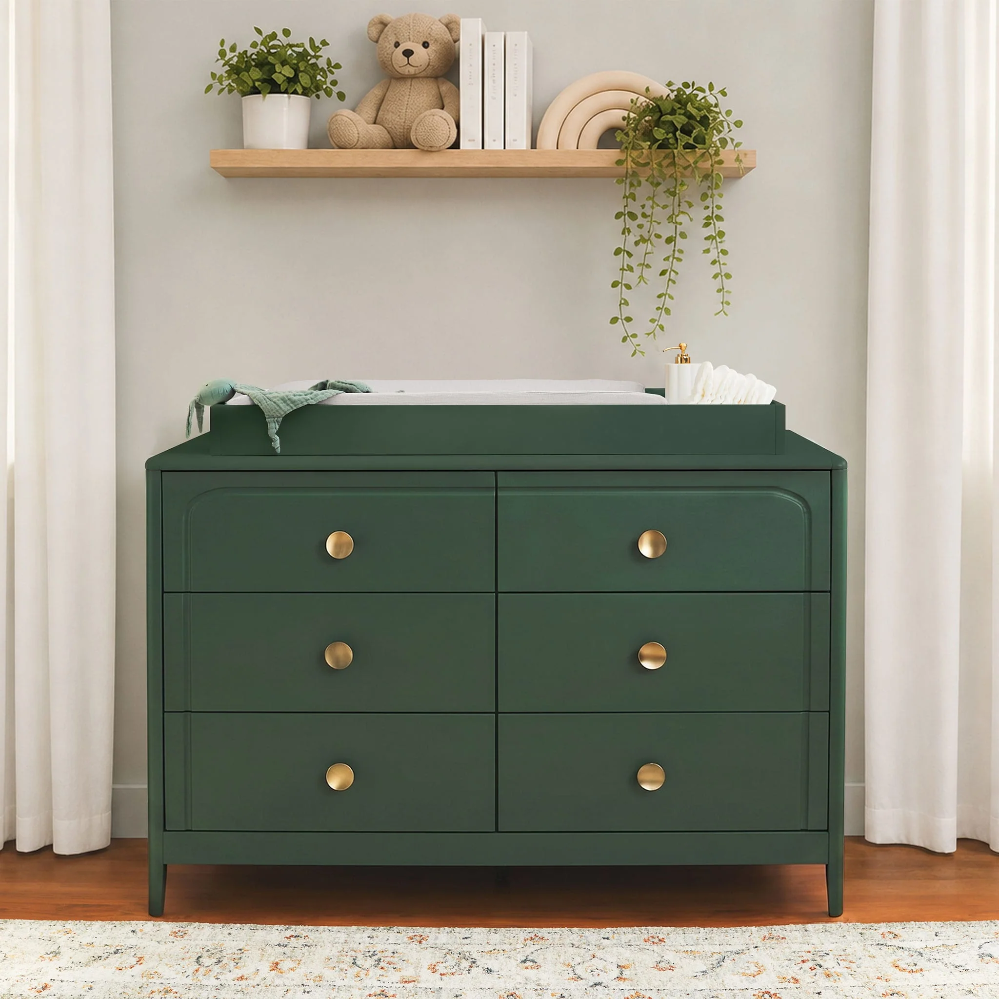 Commode à 6 tiroirs Briar - Vert - Image 2