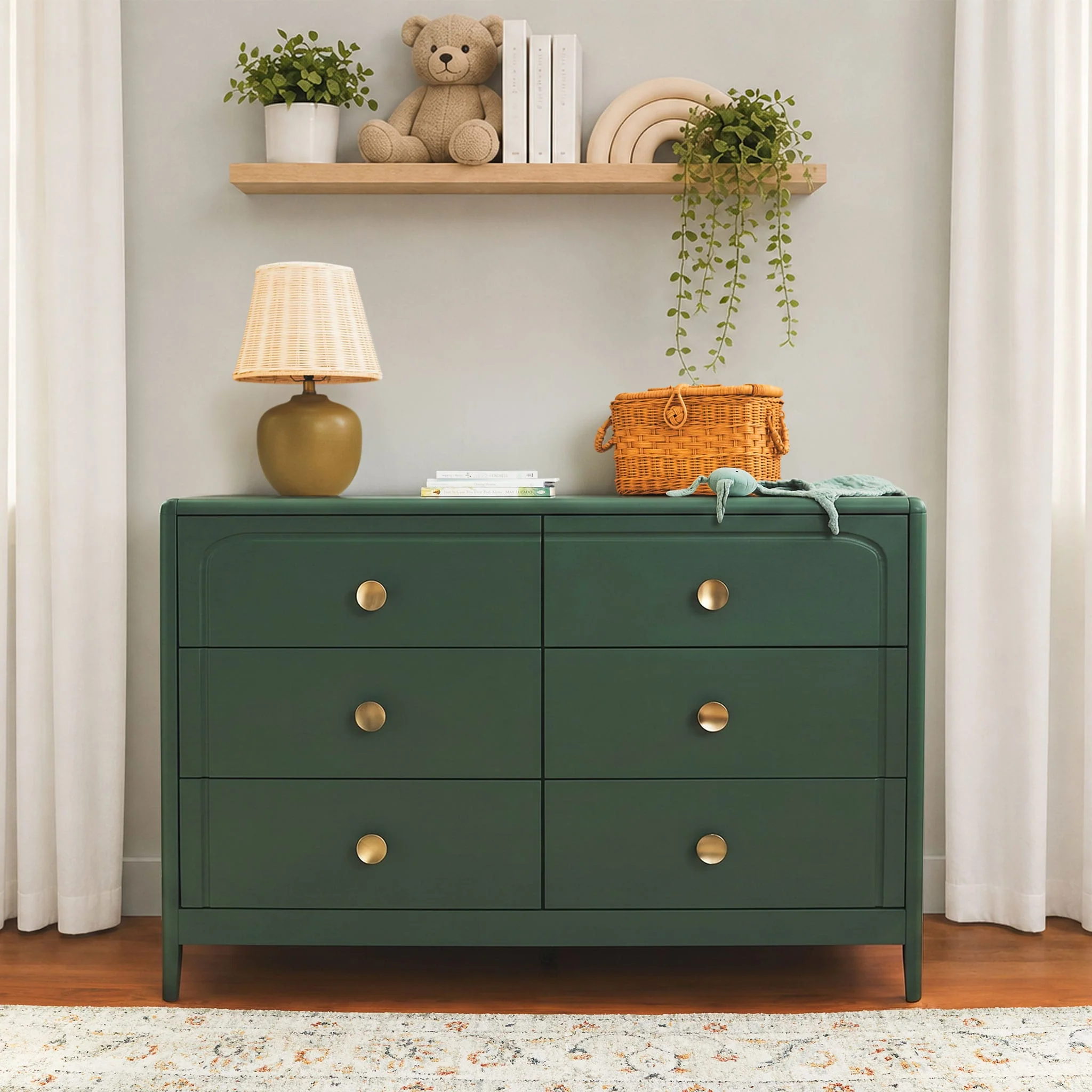 Commode à 6 tiroirs Briar - Vert - Image 9