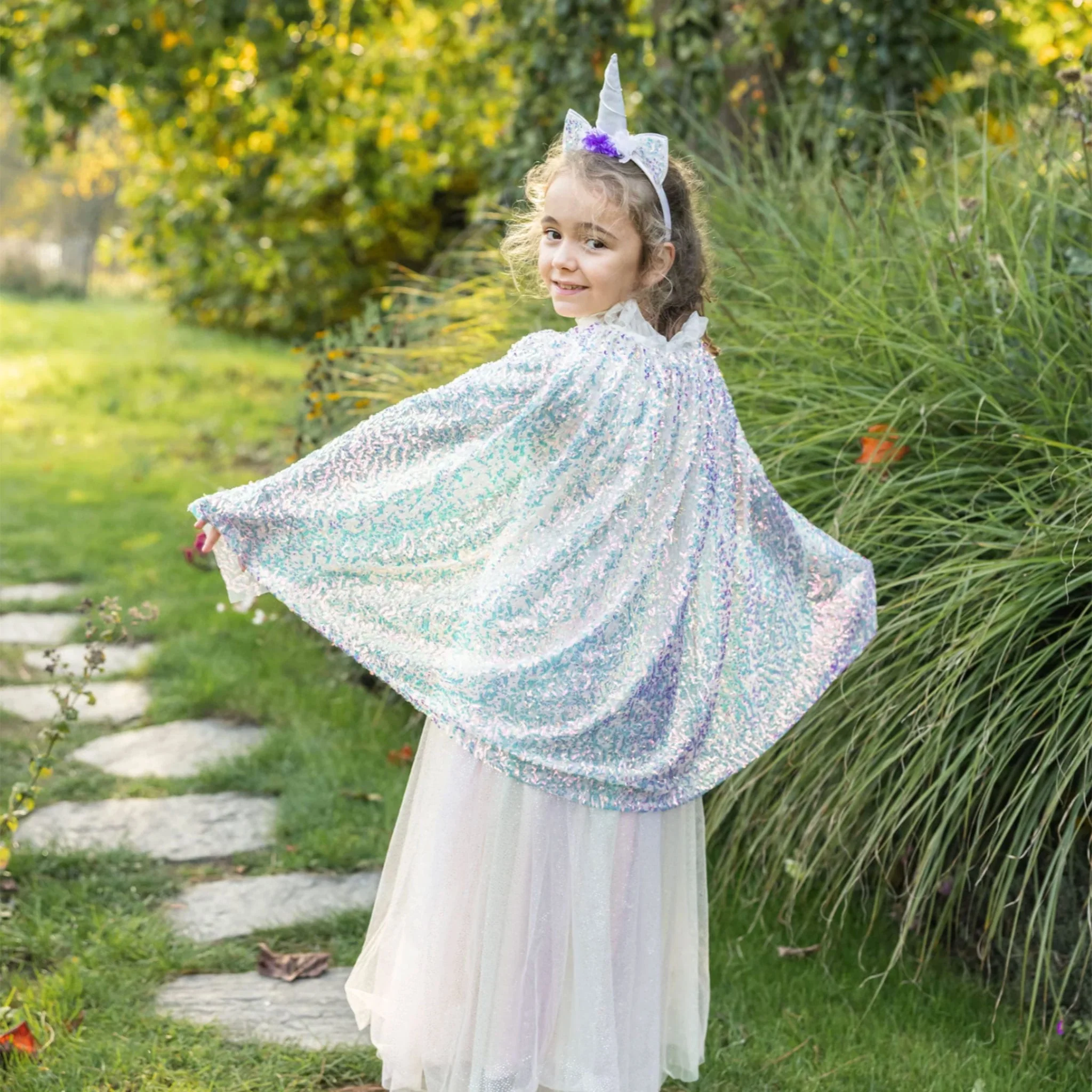 Cape Et Bandeau Licorne Scintillants - 4-6 ans - Image 3