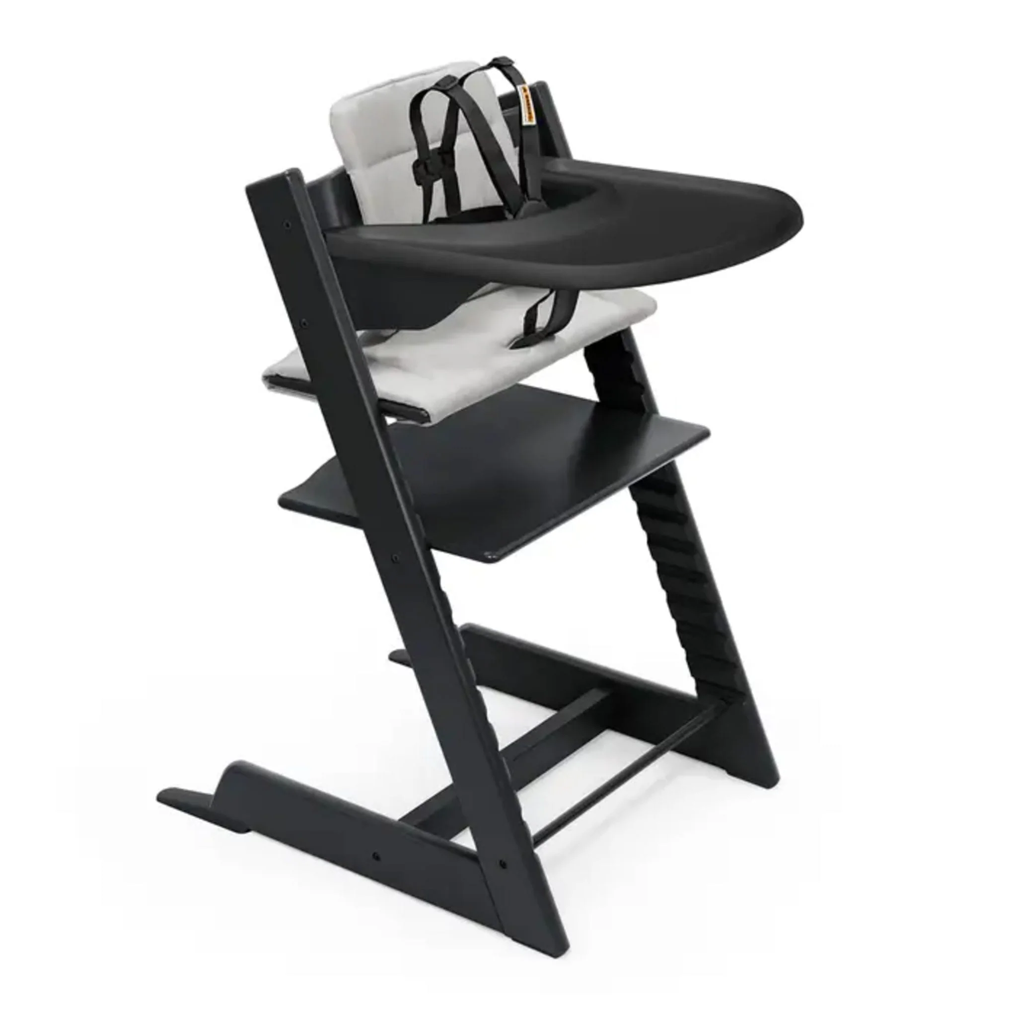 Chaise Haute Tripp Trapp® V2 + Coussin avec Cabaret Stokke® - Noir