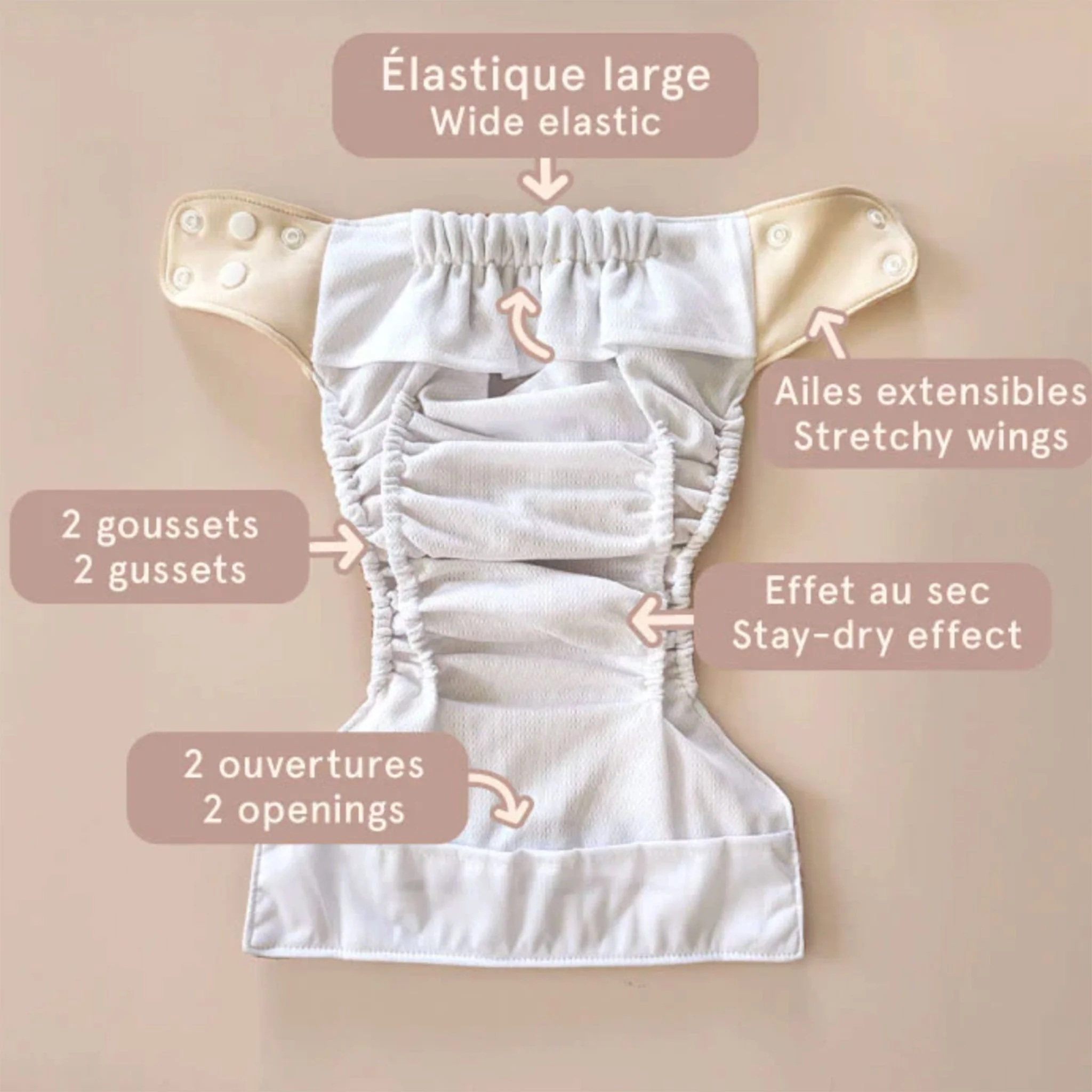 Couche Lavable Évolution 10-35lb -  Éléphants - Image 4