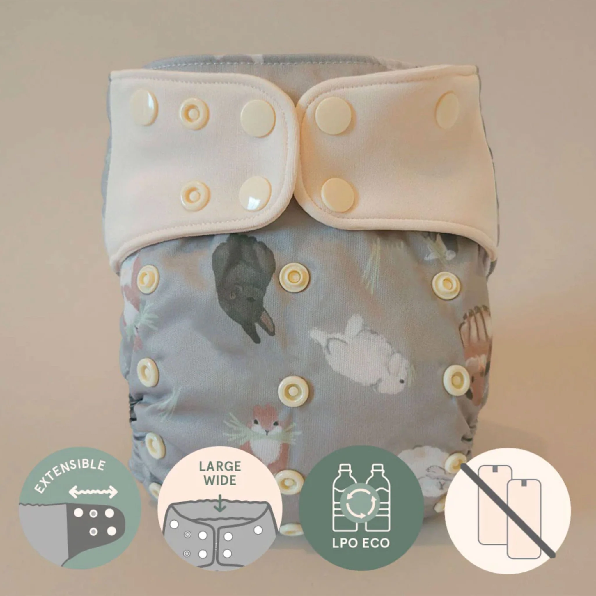 Couche Lavable Évolution 10-35lb - Lapin - Image 3