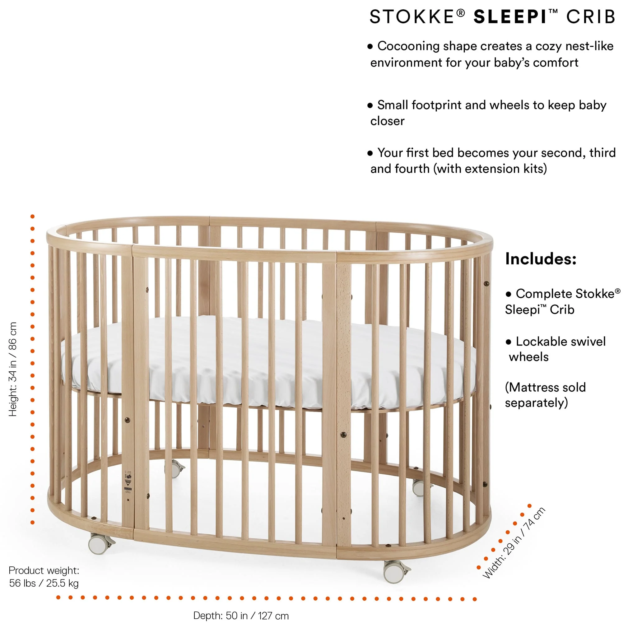 Couchette Évolutive Stokke® Sleepi™ V3 - Blanc - Image 4