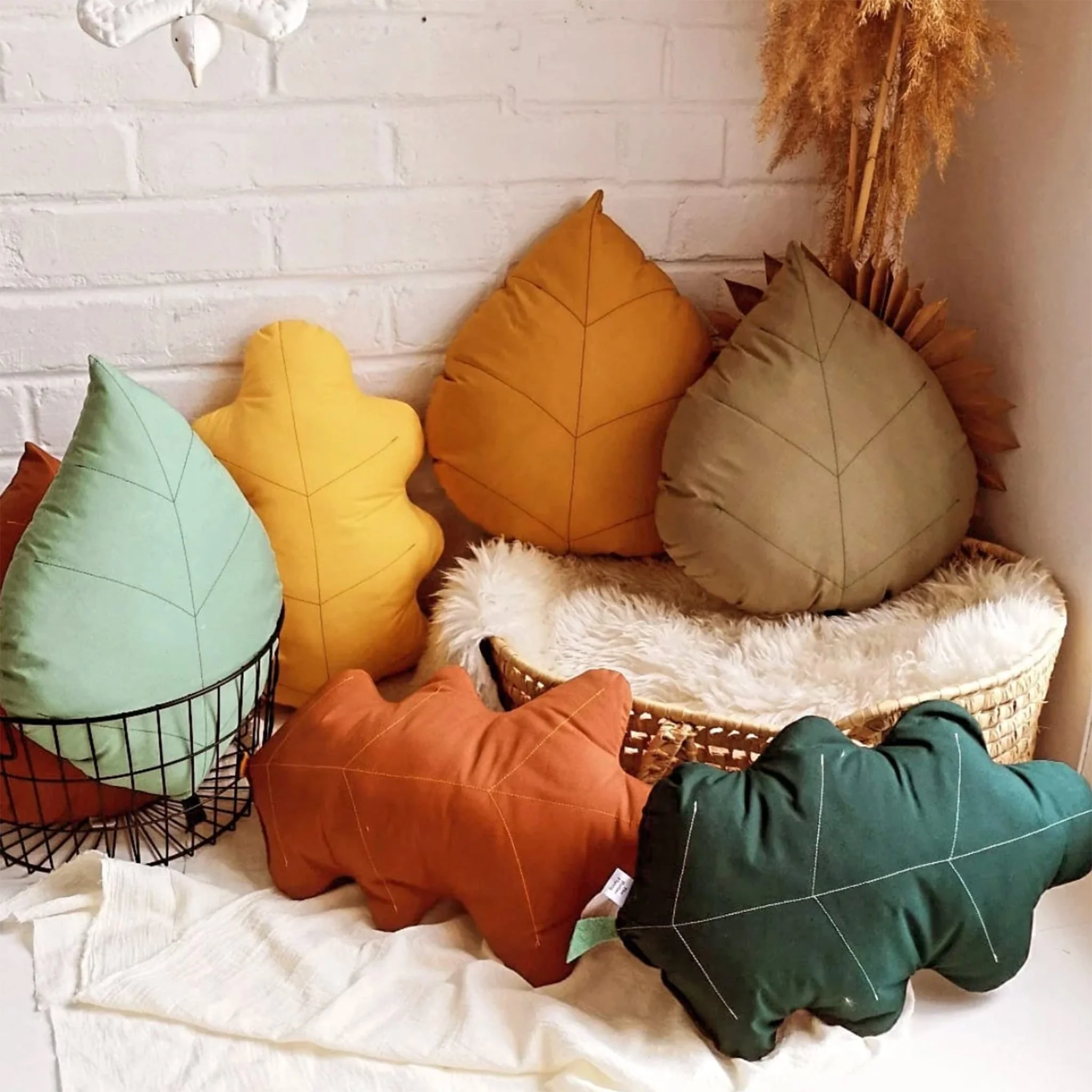 Coussin Feuille de Chêne - Moutarde - Image 3
