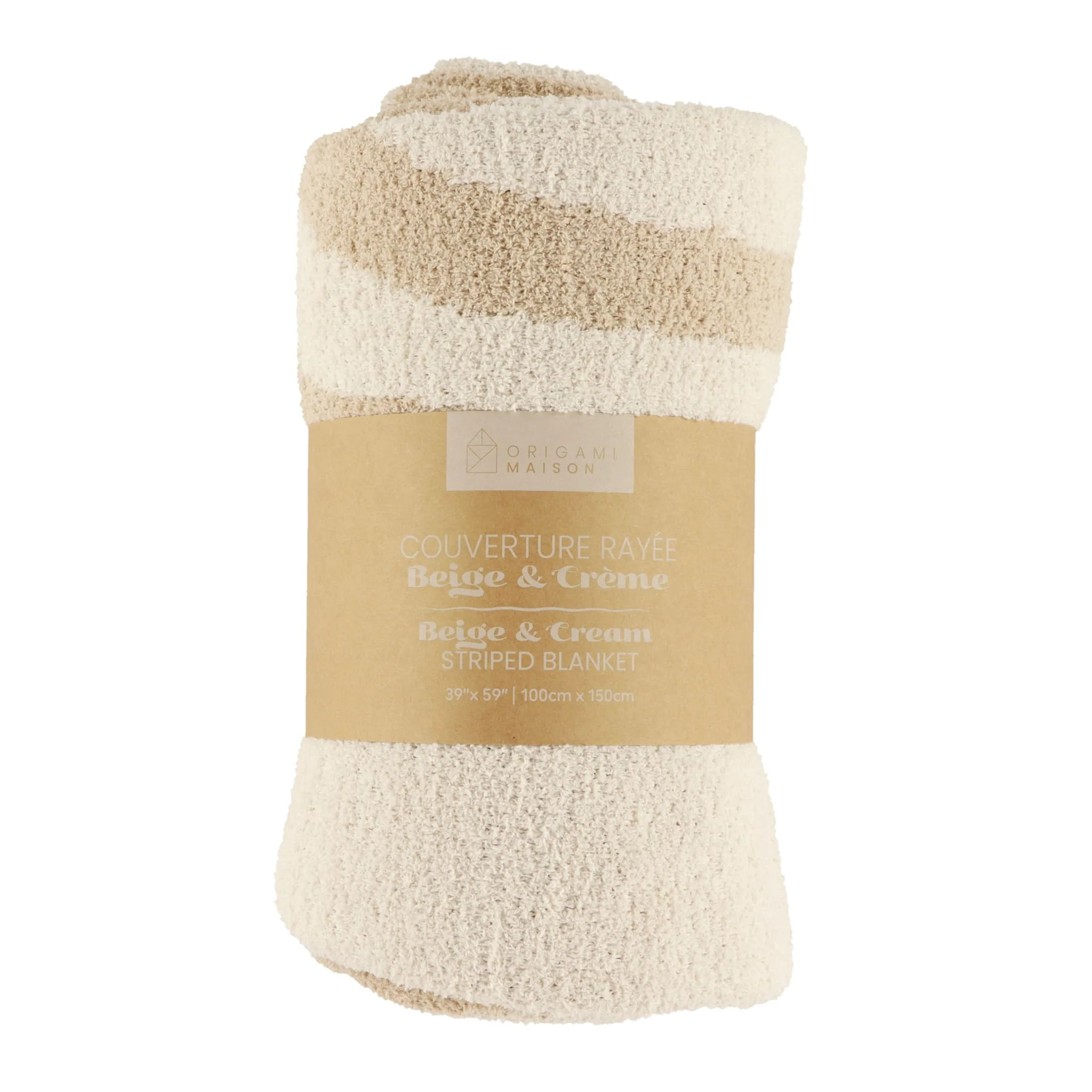 Couverture Rayée Crème