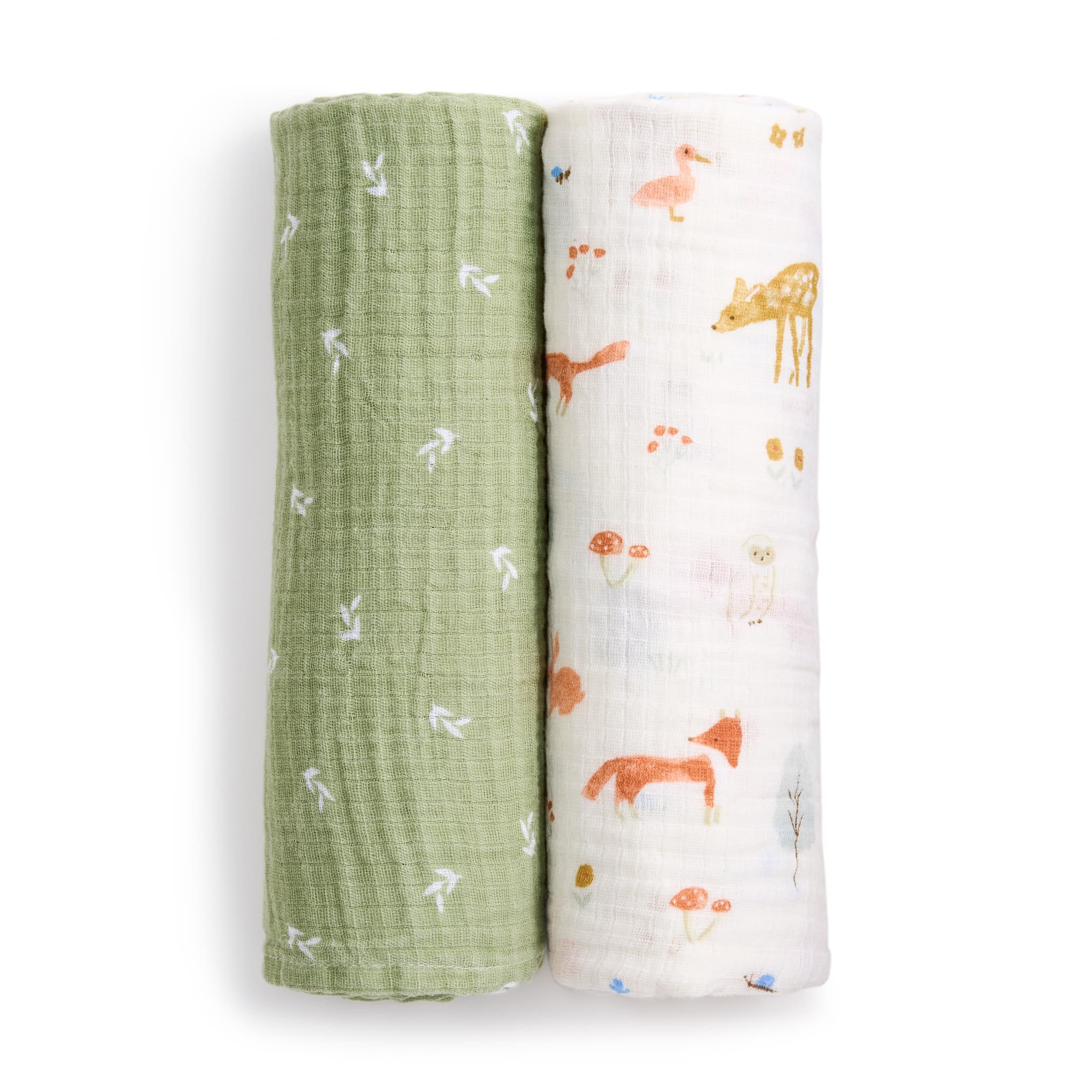 Couvertures en mousseline de coton (2) - Sage Woodland