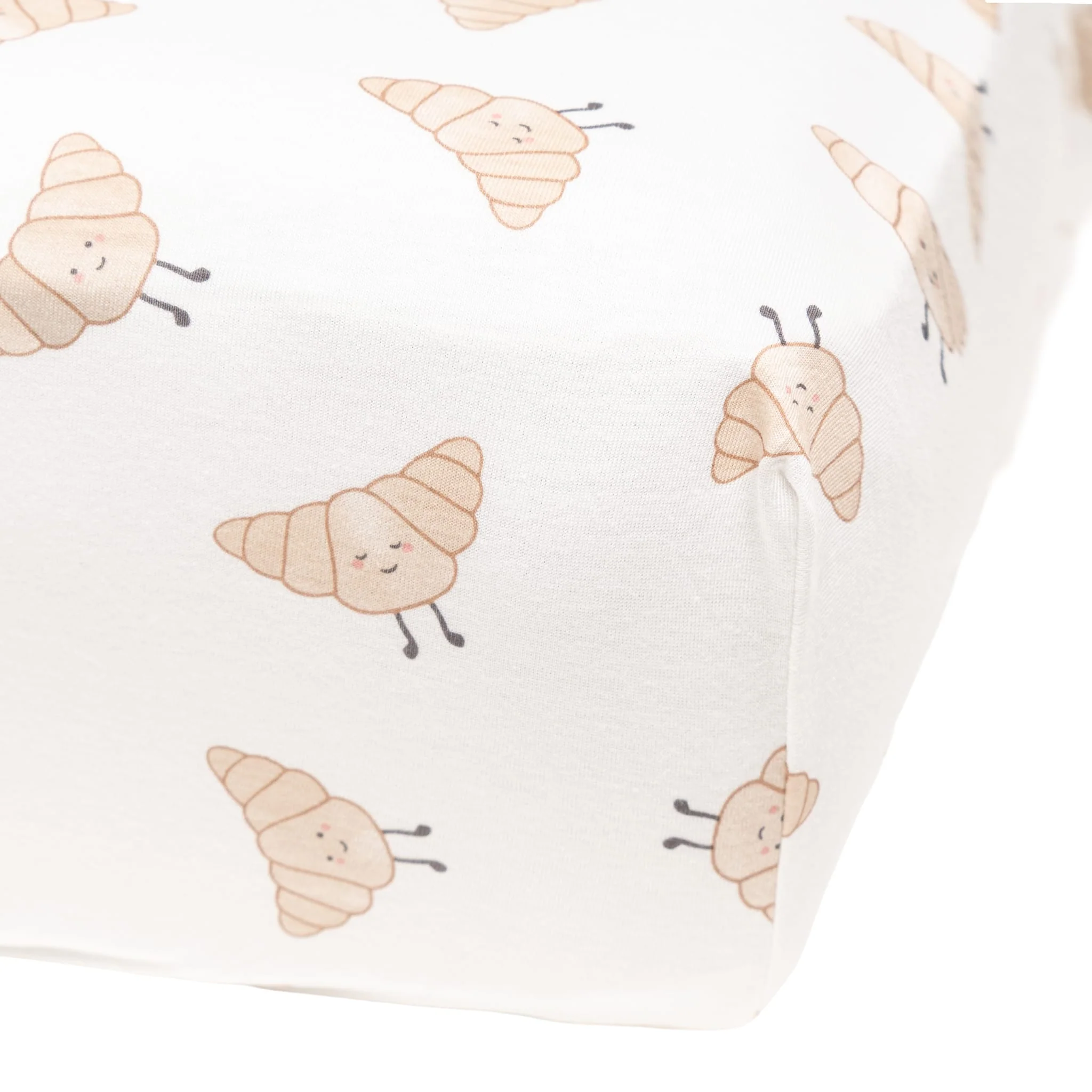 Drap Contour pour Lit de Bébé - Croissants