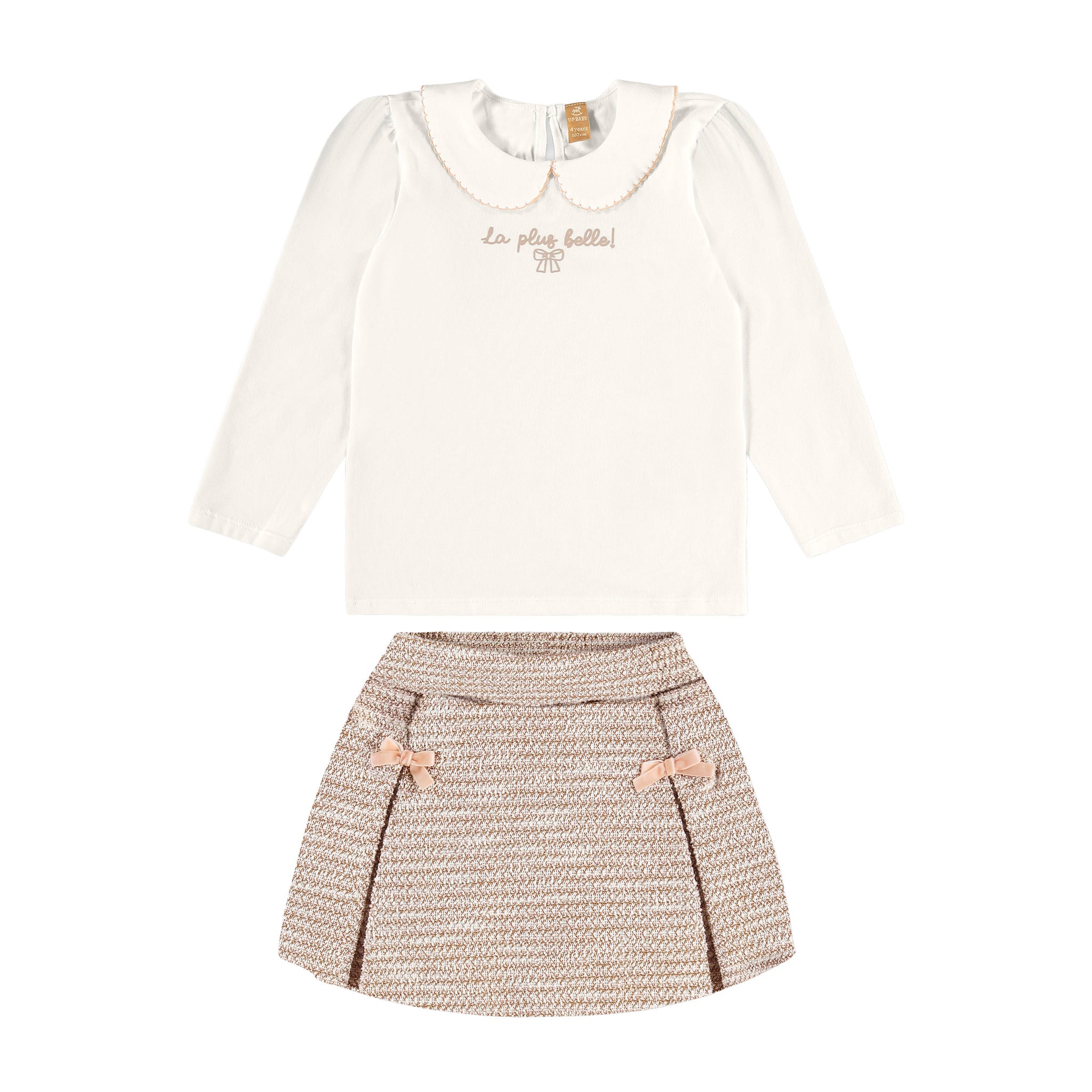 Ensemble Deux Pièces Jupe Tweed 2-8ans