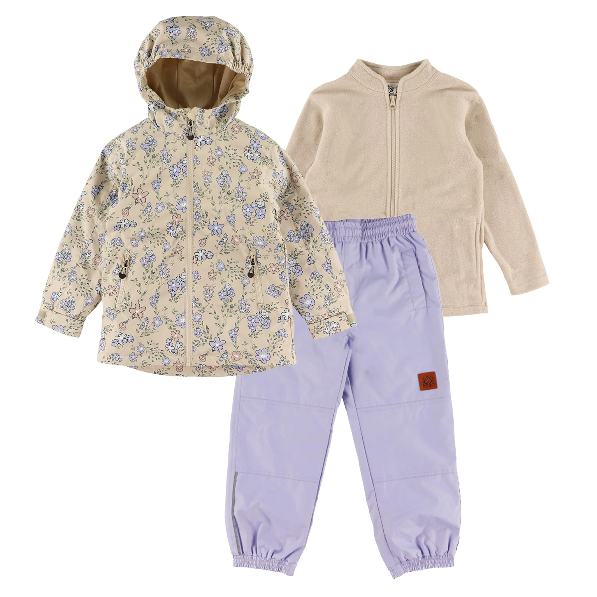 Ensemble Extérieur 3-en-1 Fleurs 2-6ans