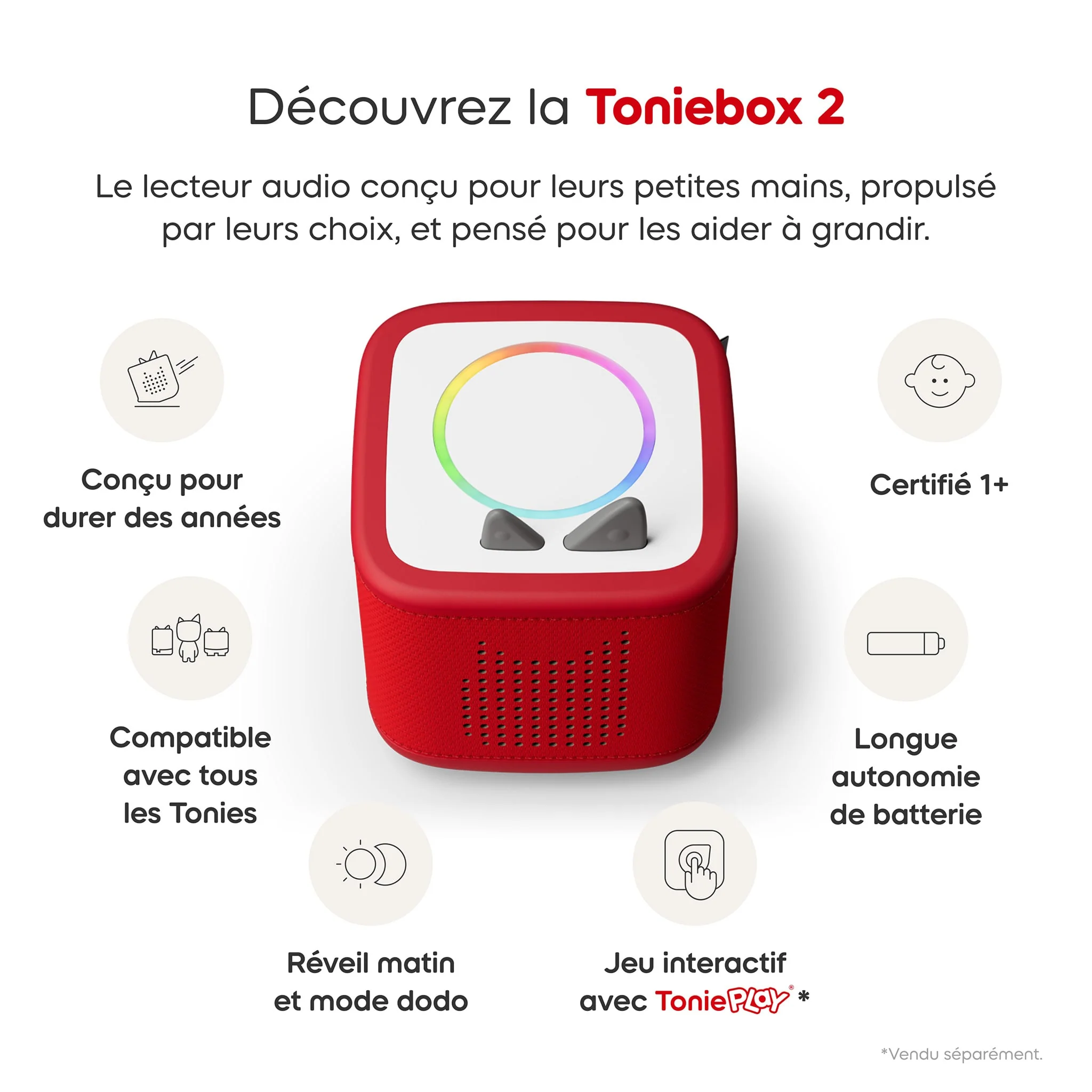 Toniebox 2 - Mon premier coffret Playtime Puppy – Rouge (bilingue) - Image 3