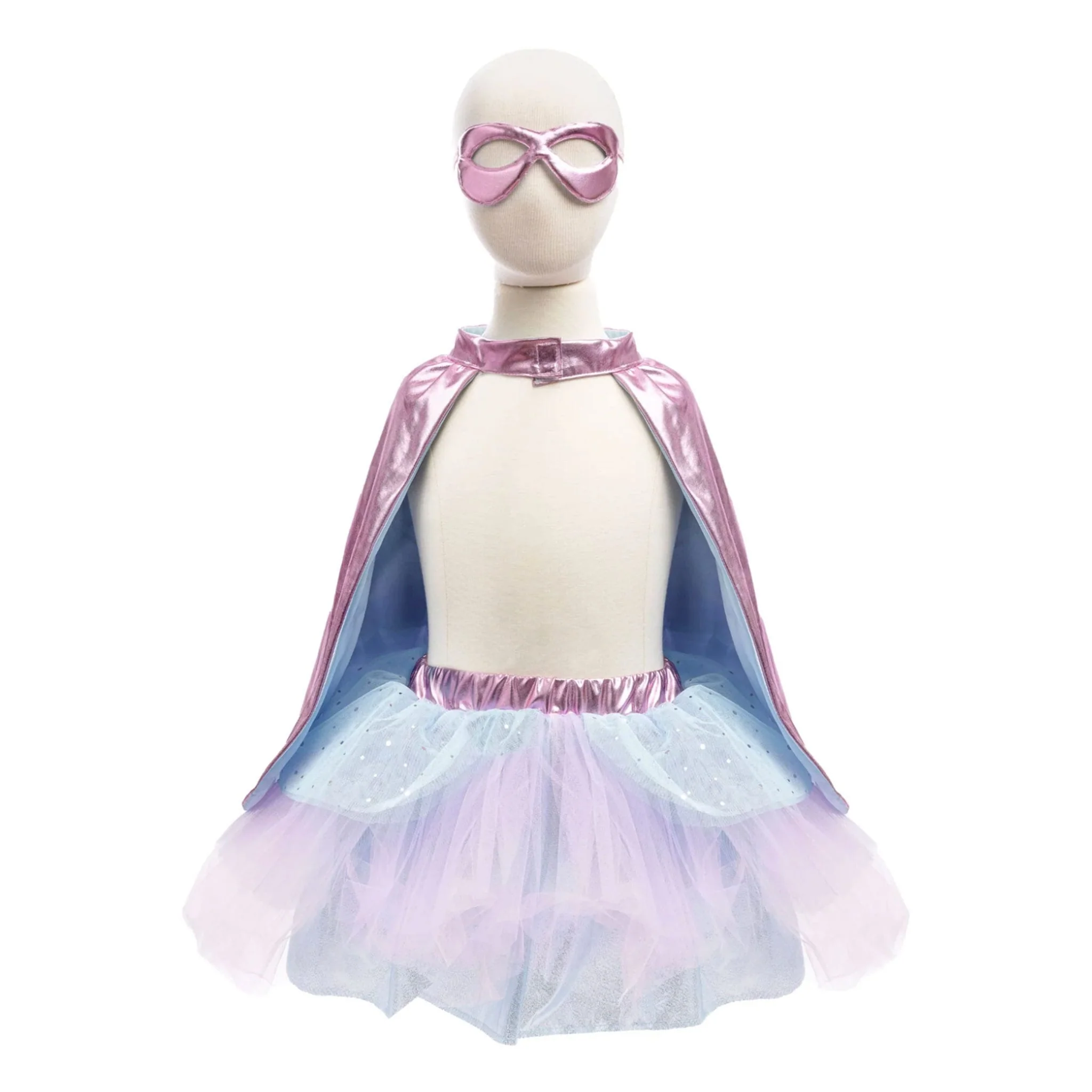 Ensemble Tutu/Cape/Masque Rose Bleu - 4-6ans