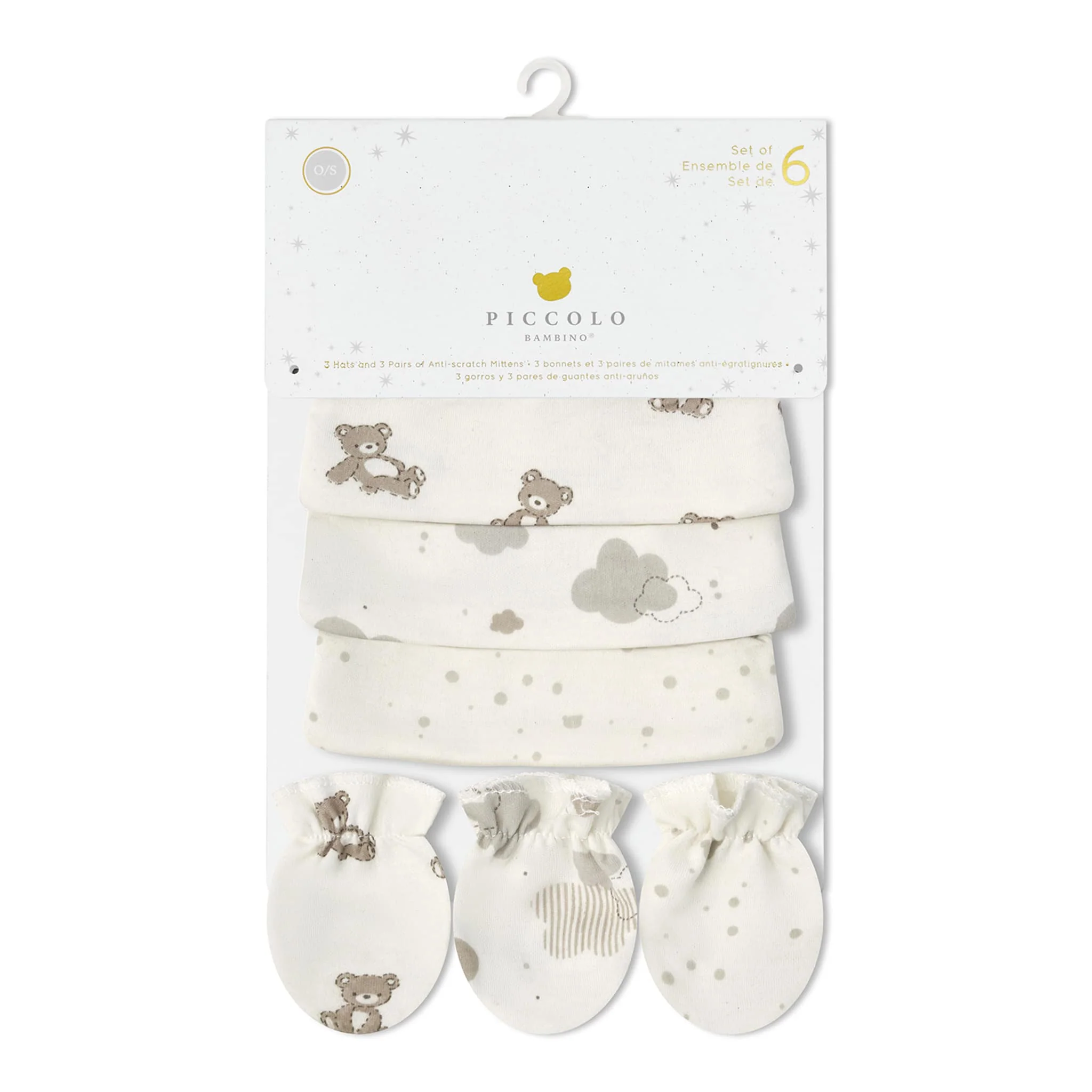 Ensemble 6 Morceaux Chapeaux & Mitaines - Beige
