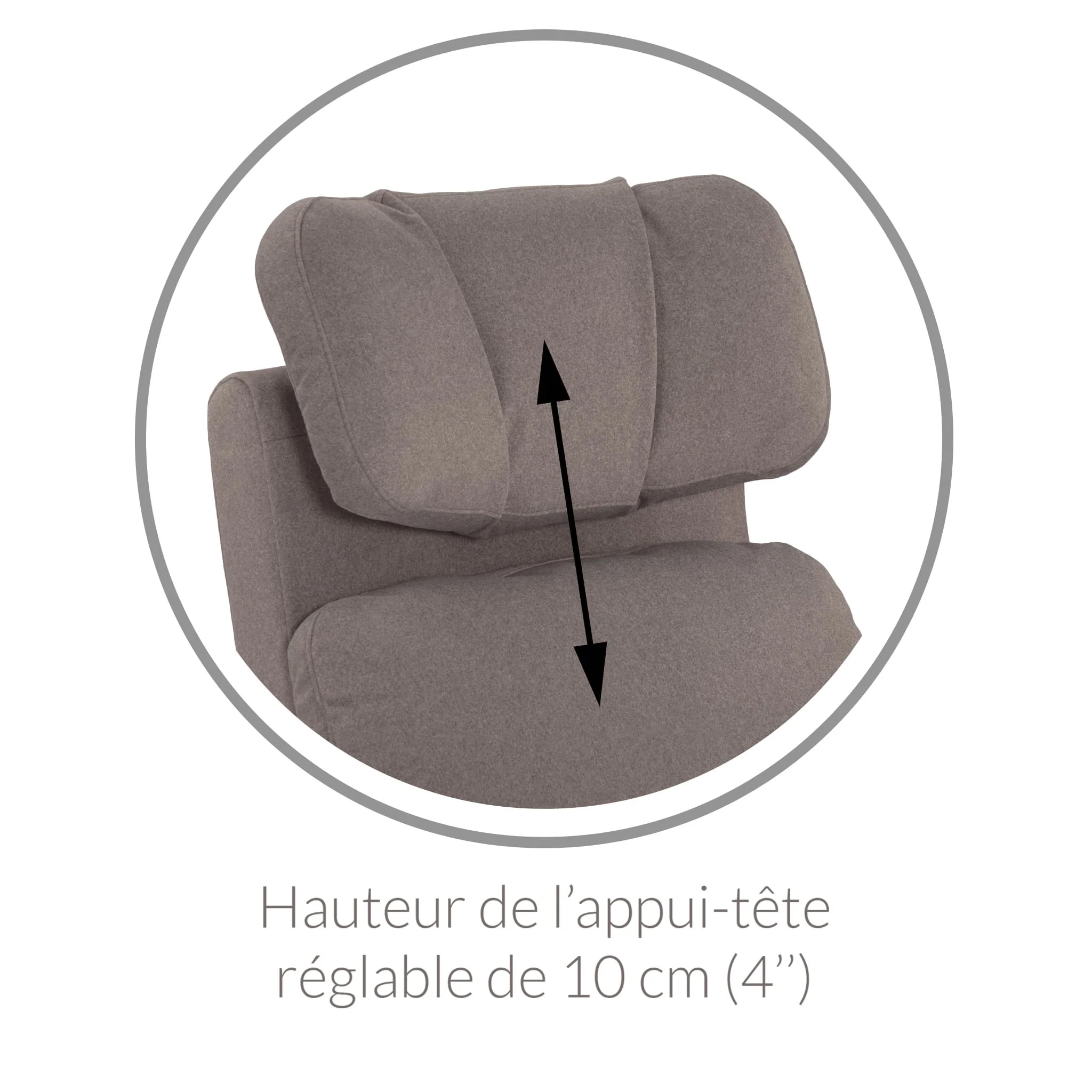 Fauteuil Berçant Inclinable Pivotant Hailey - Alta™ 10 (Tissu anti-tache) - Image 10