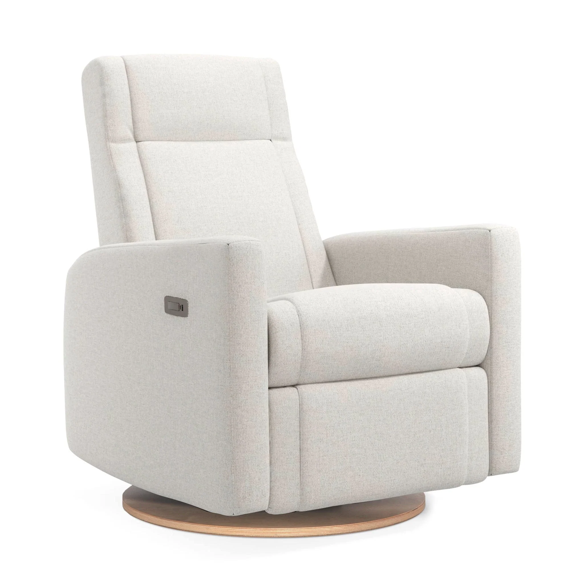 Fauteuil Berçant et Pivotant Nelly - Alta™ Armor 091 / Naturel (Exclusif Clément Tissu Alta™ anti-tache) avec Mécanisme Électrique