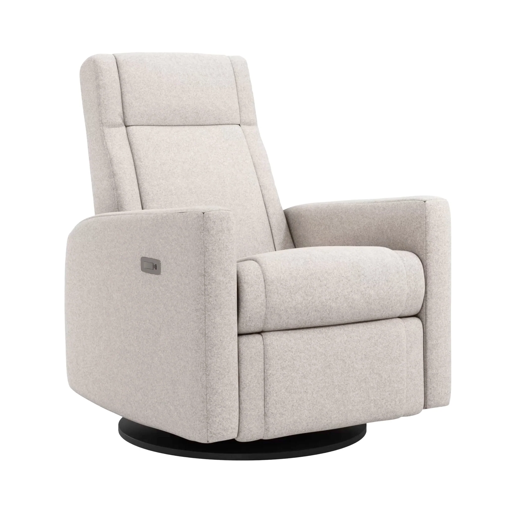 Fauteuil Berçant et Pivotant Nelly - Arlo Pearl / Noir avec Mécanisme Électrique