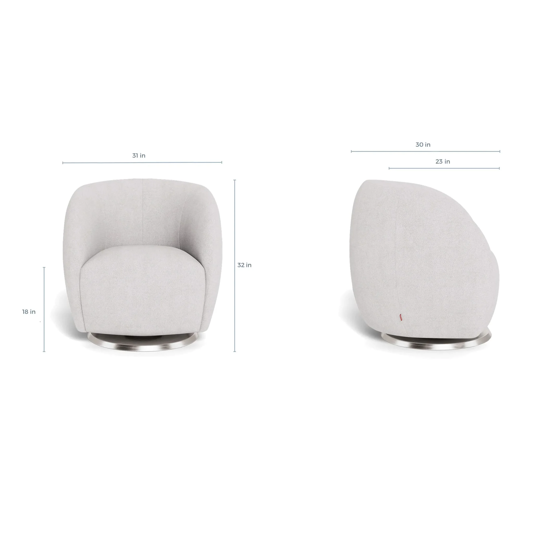Fauteuil Berçant et Pivotant Gem - Fog grey / Argent - Image 6