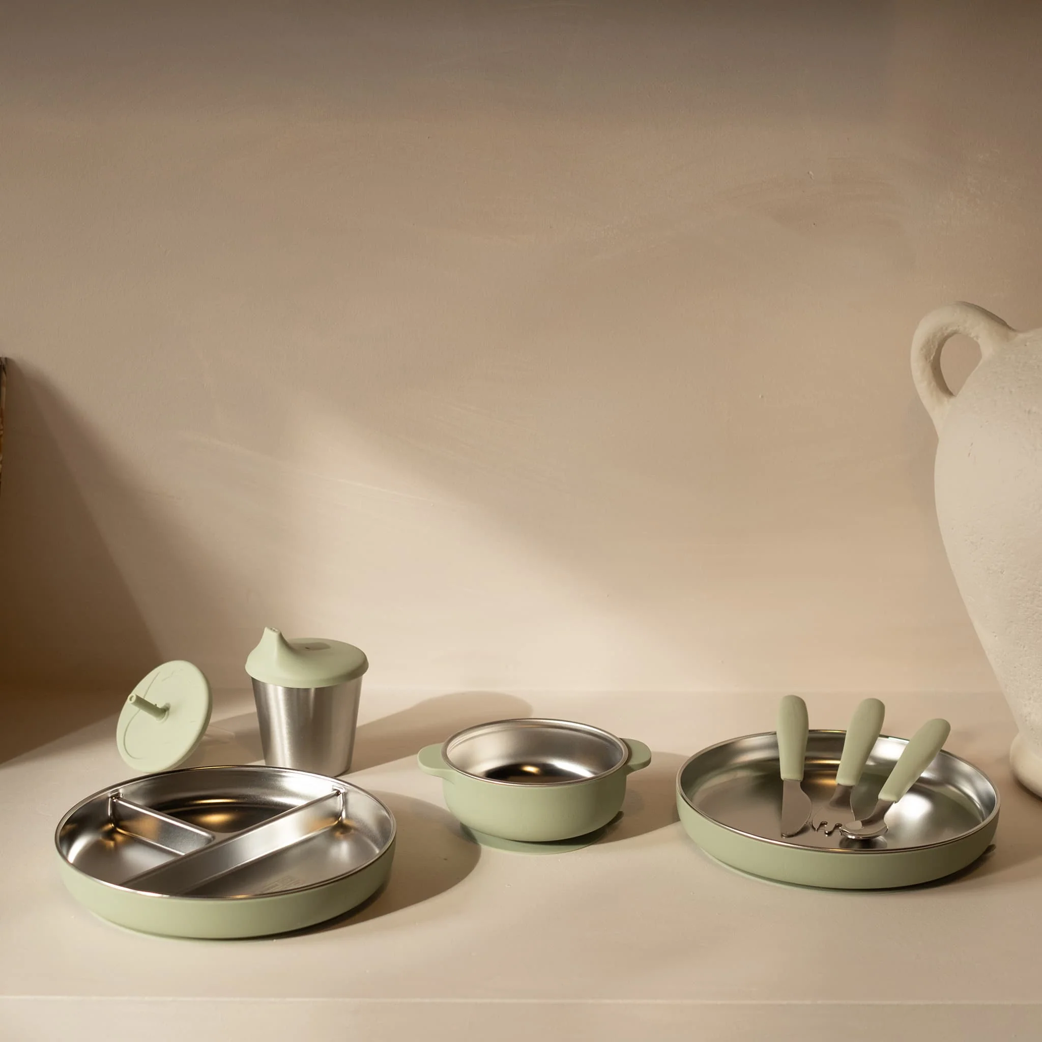 Gobelet 2en1 Stainless/Silicone - Vert Tendre - Image 2