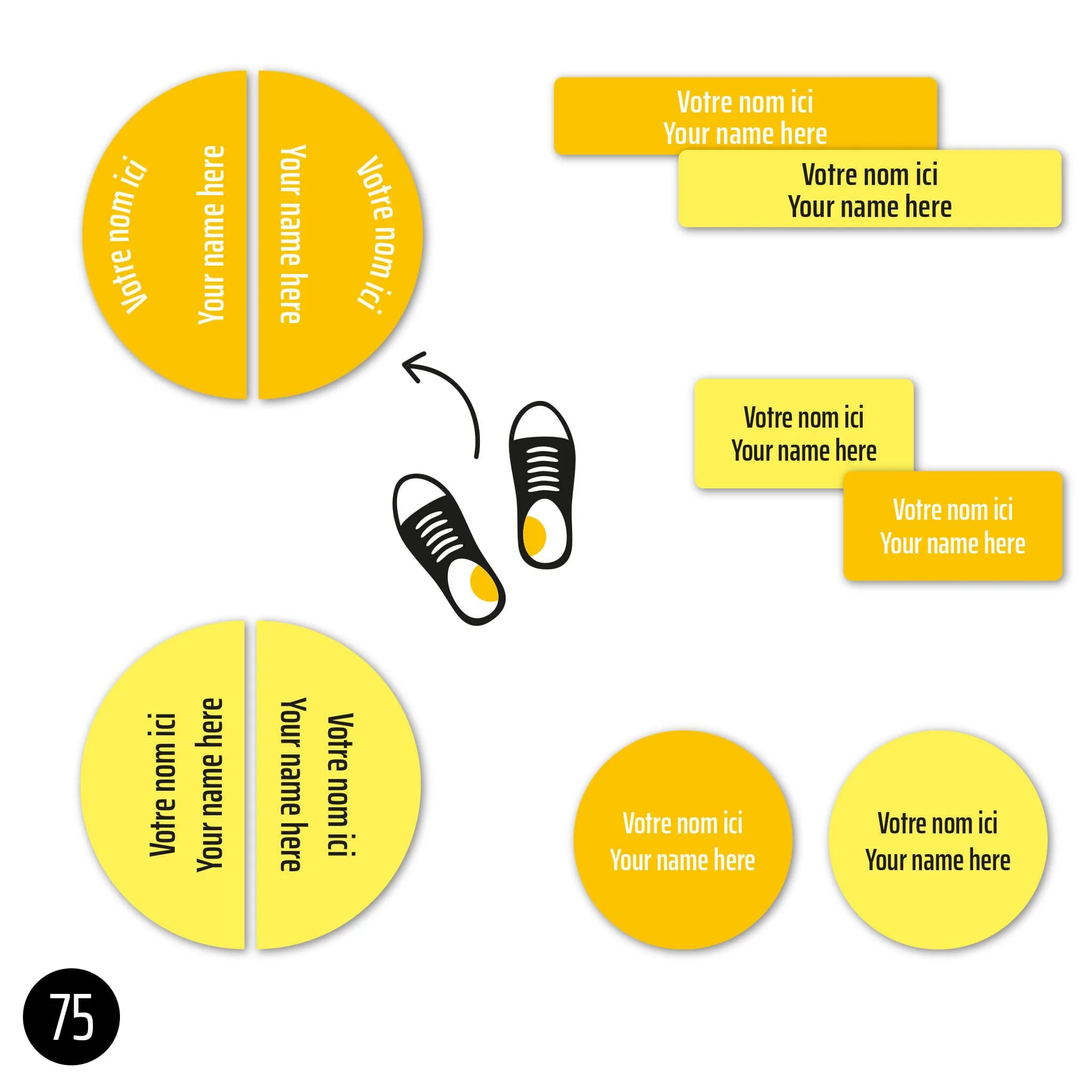Étiquettes Personnalisées Mini - Jaune
