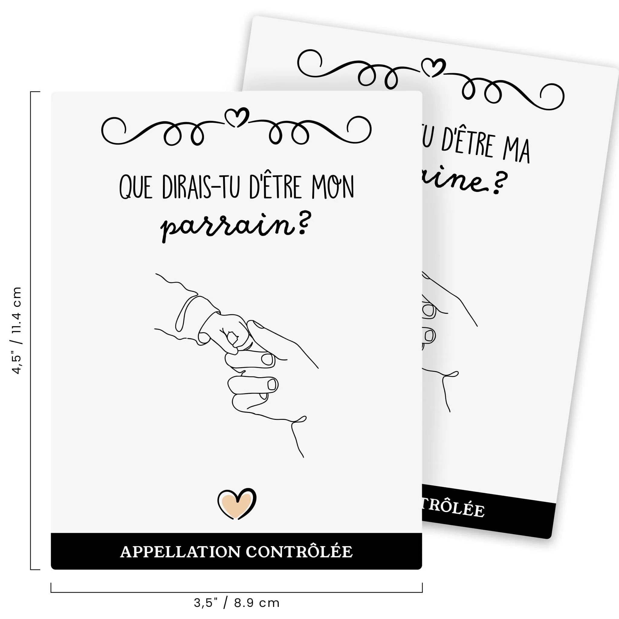 Étiquettes d'annonce - Parrain & Marraine (2) - Image 2