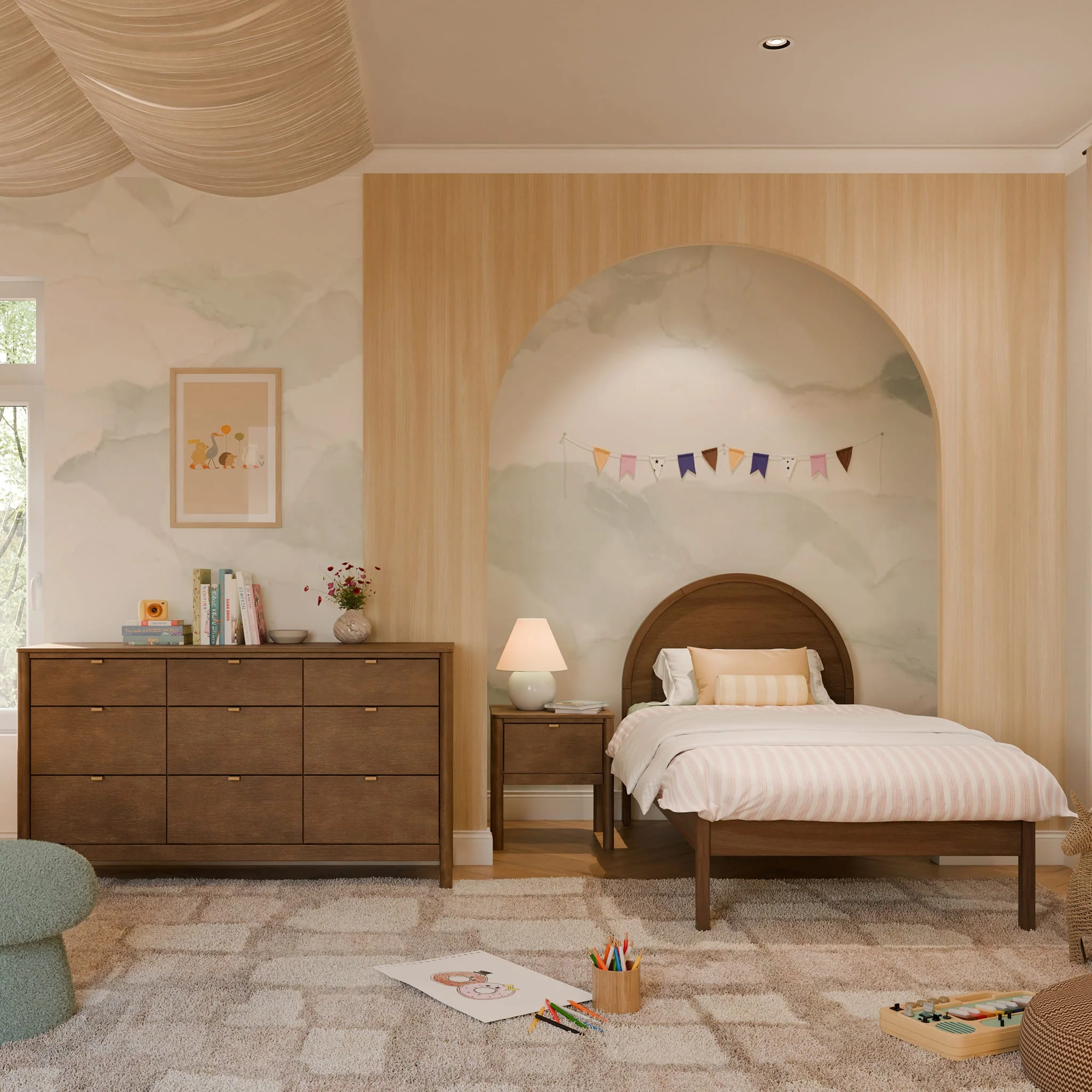 Lit Simple Bondi - Noyer Naturel - Image 14
