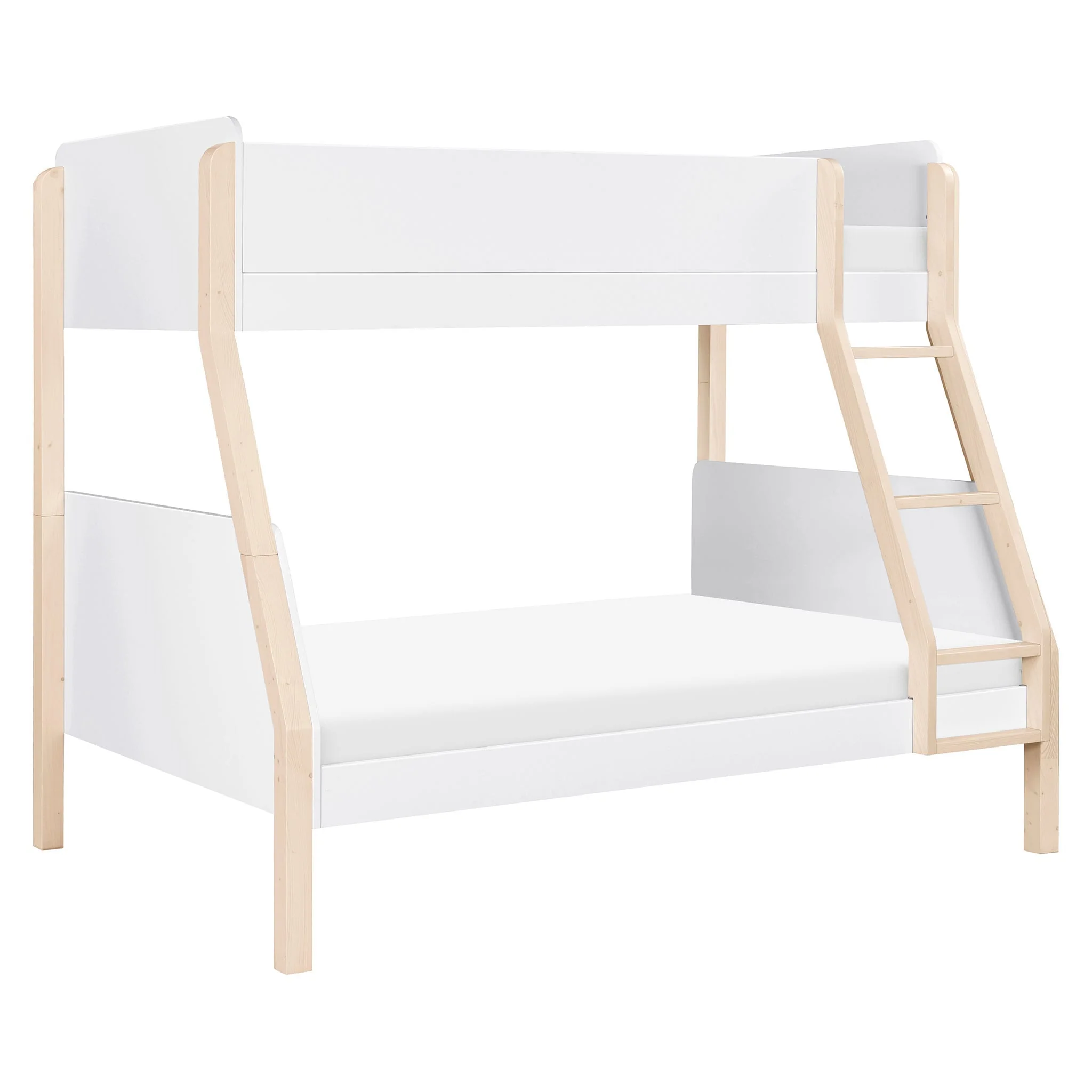 Lit Superposé TipToe Simple sur Double – Blanc et Naturel Lavé