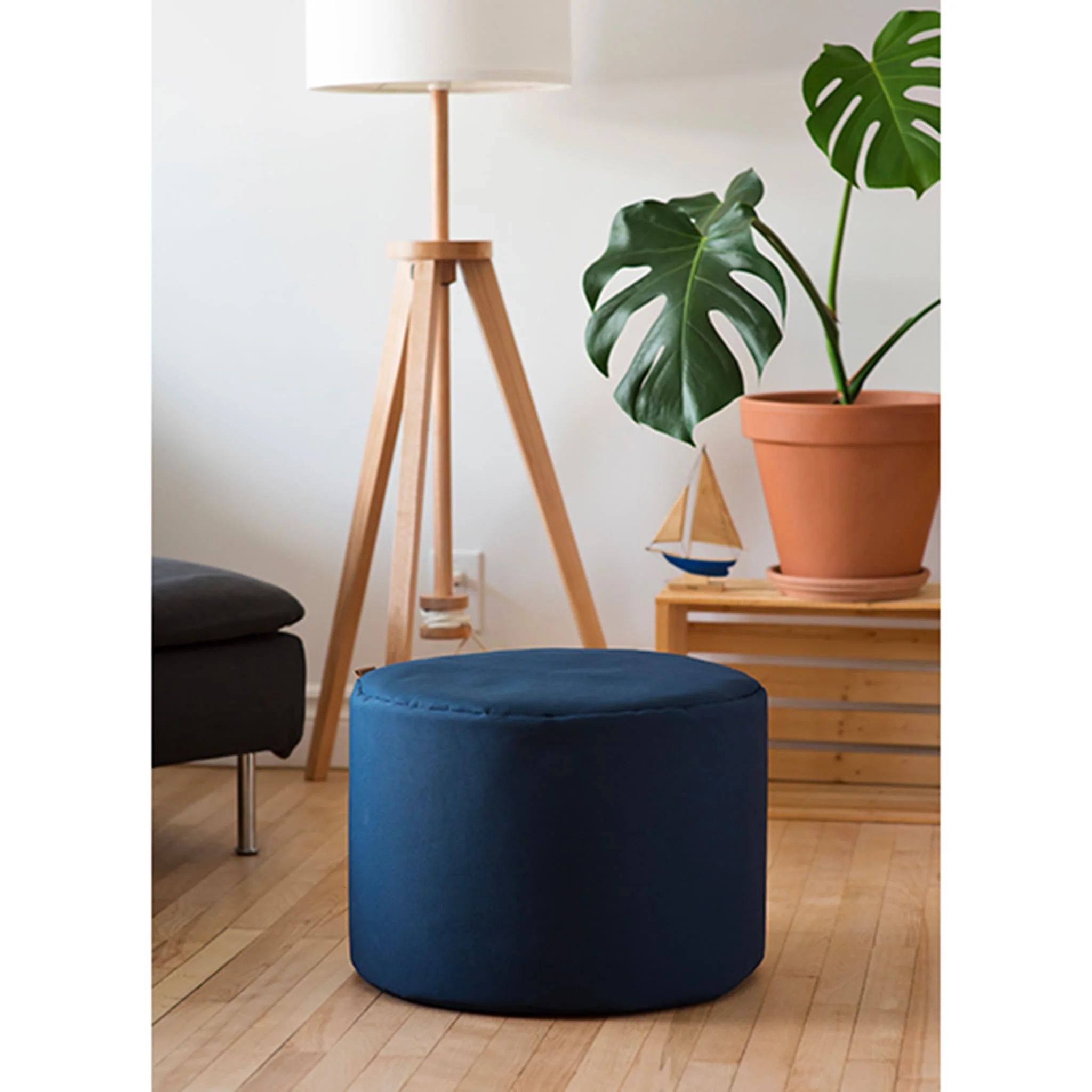 Pouf Repose-pieds Rond  - Marin - Image 2