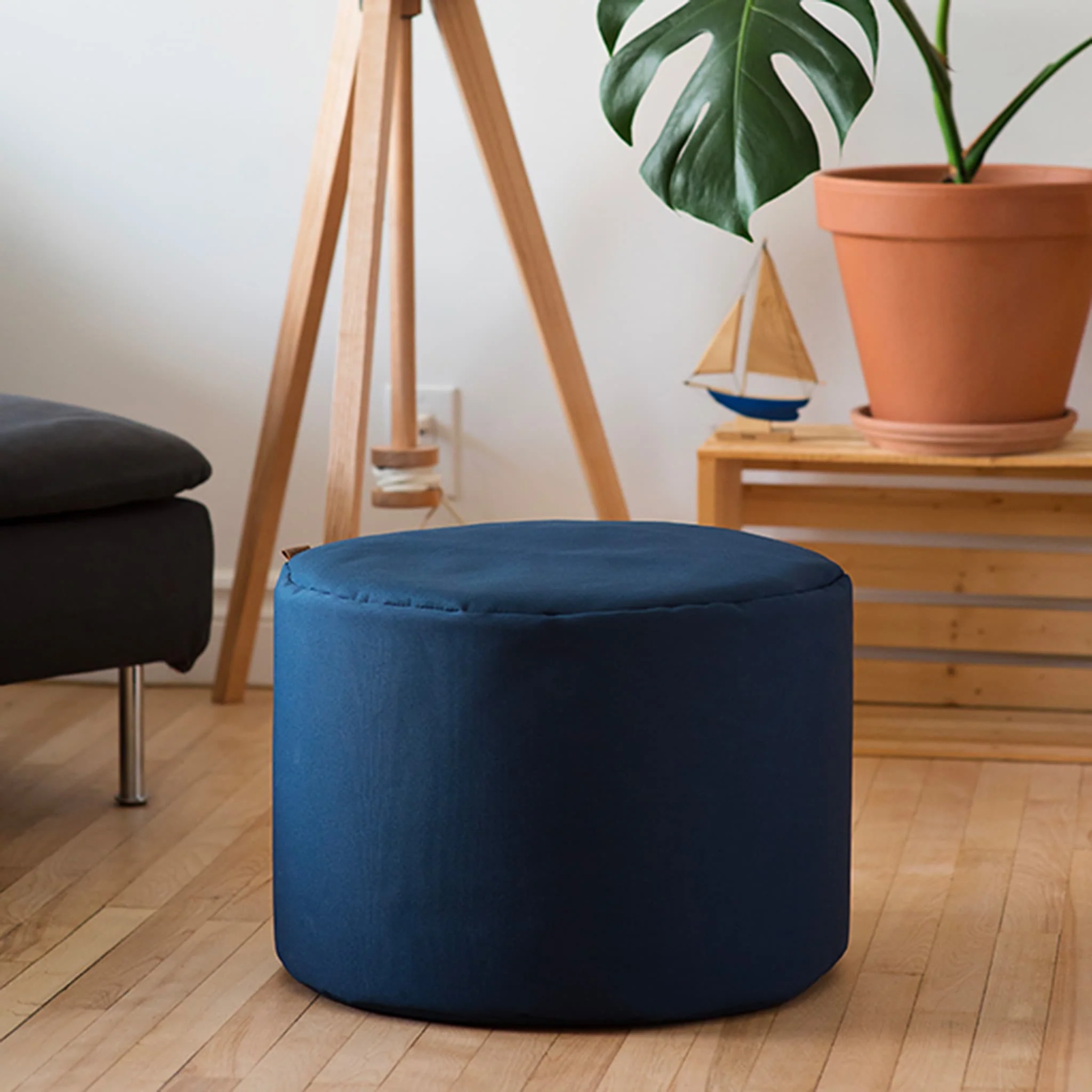 Pouf Repose-pieds Rond  - Marin - Image 3