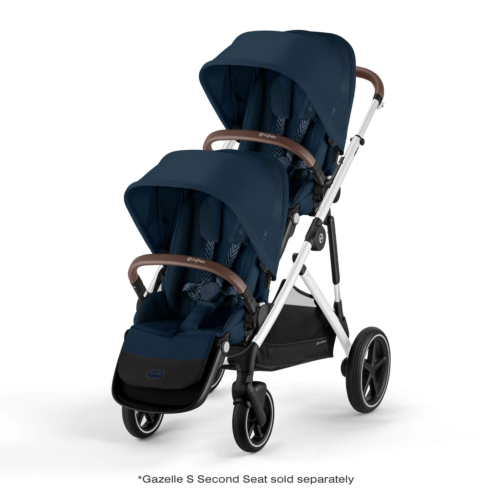 Poussette Gazelle S – Châssis couleur argent avec siège Bleu Océan - Image 10