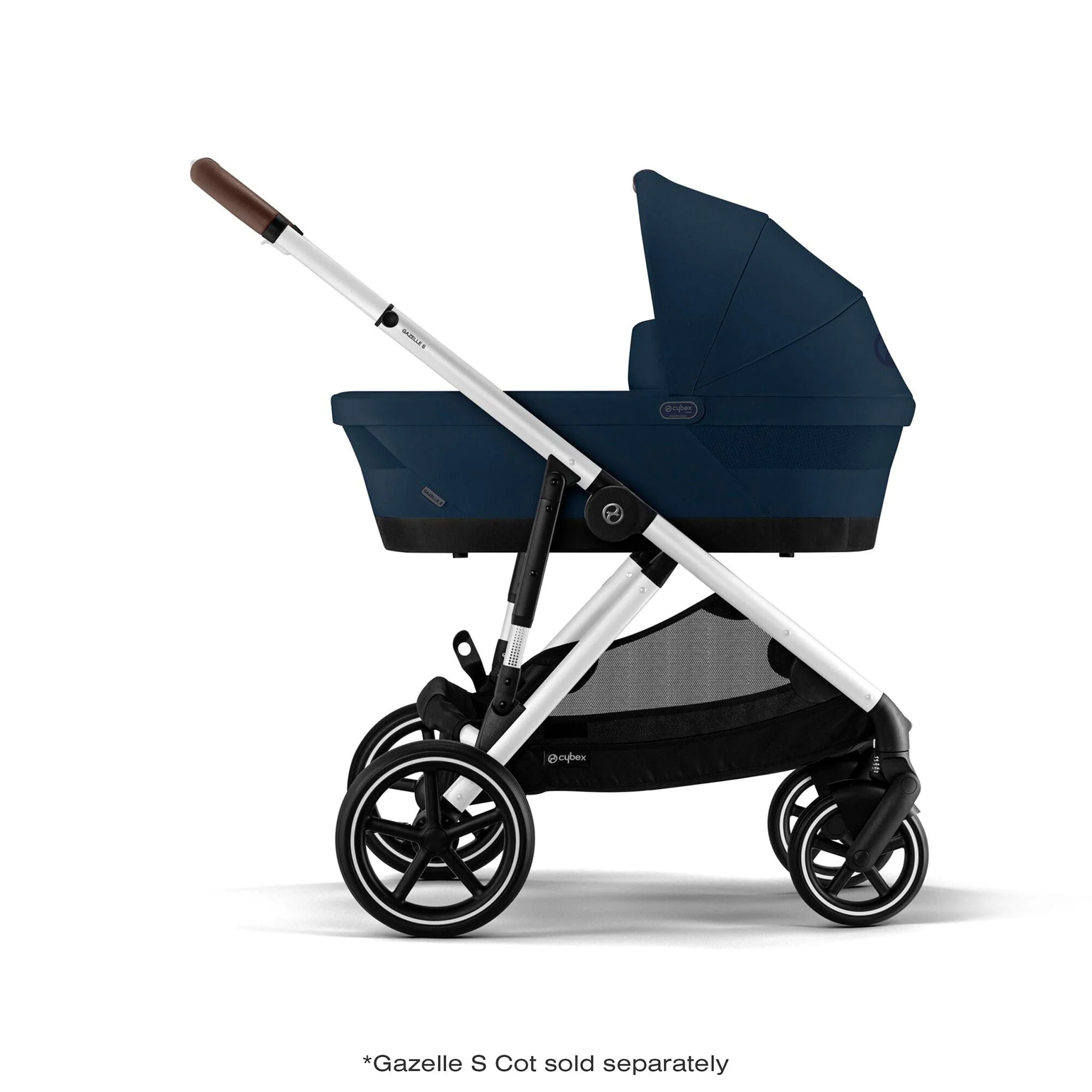 Poussette Gazelle S – Châssis couleur argent avec siège Bleu Océan - Image 14