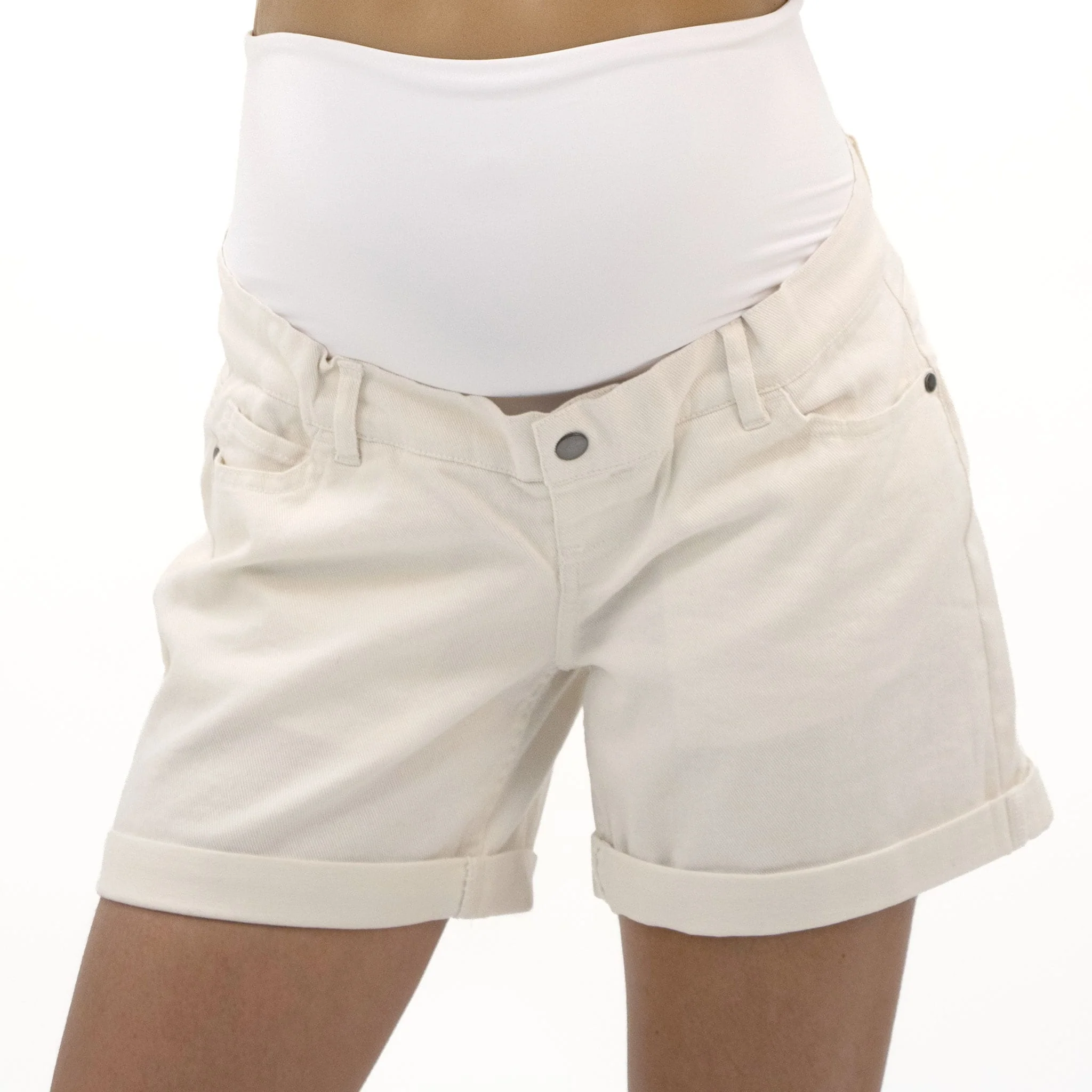 Short Maternité Denim Ivoire