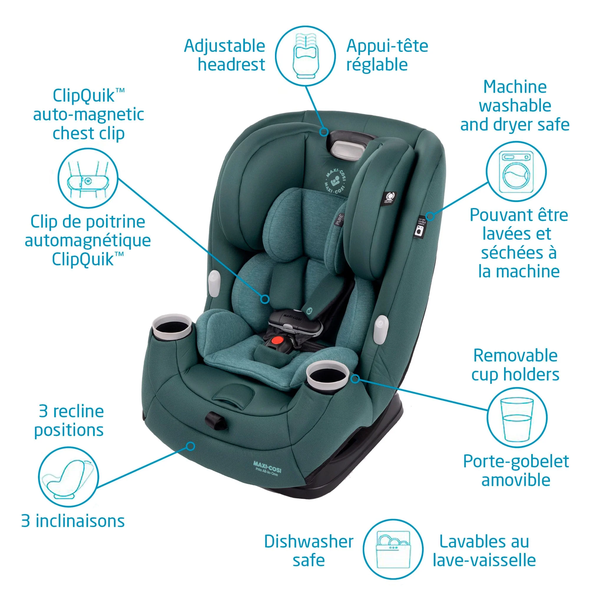 Siège d'Auto Pria All-in-one 4-100lb - Essential Vert - Image 2