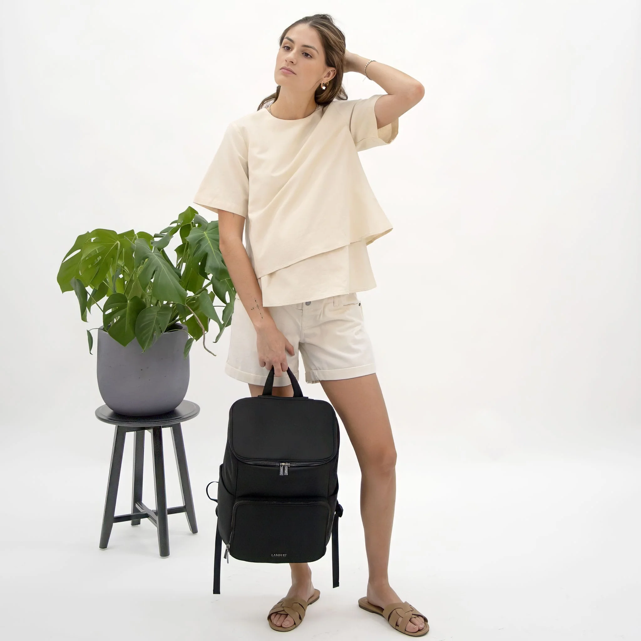T-shirt Allaitement Lin Beige - Image 14