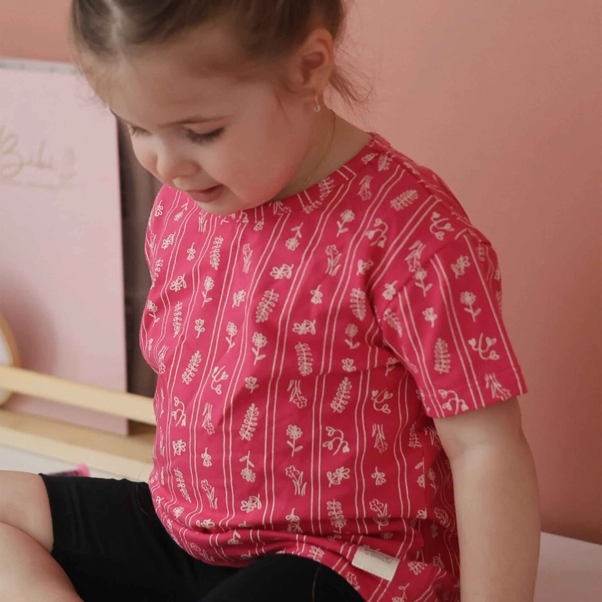 T-shirt Rayé Fleurs 2-8ans - Image 2