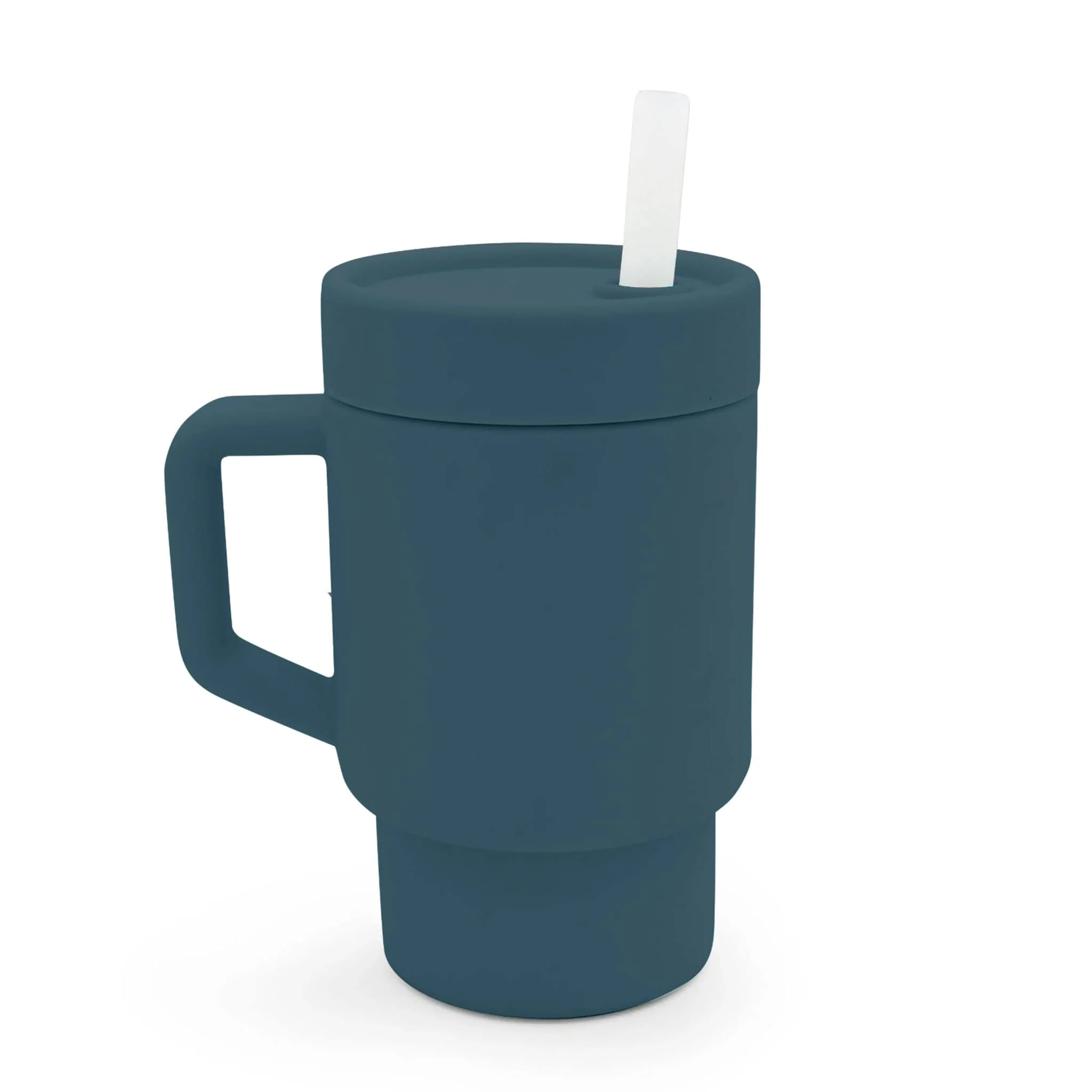 Tasse en Silicone Avec Paille - Marine