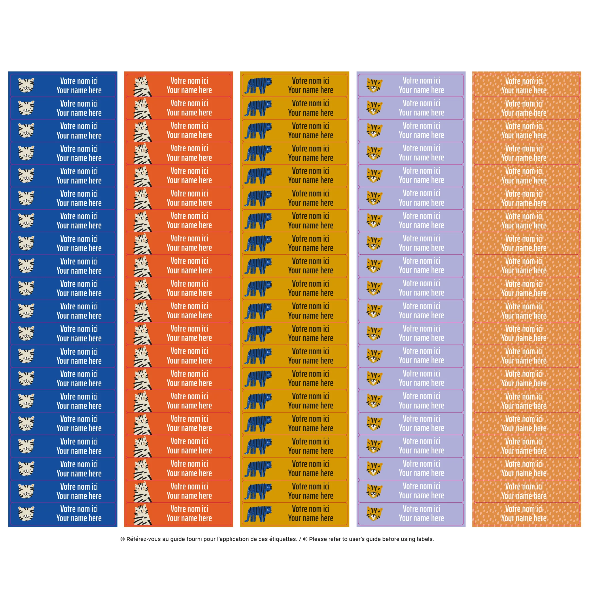 Étiquettes Scolaire - Tigres - Image 3