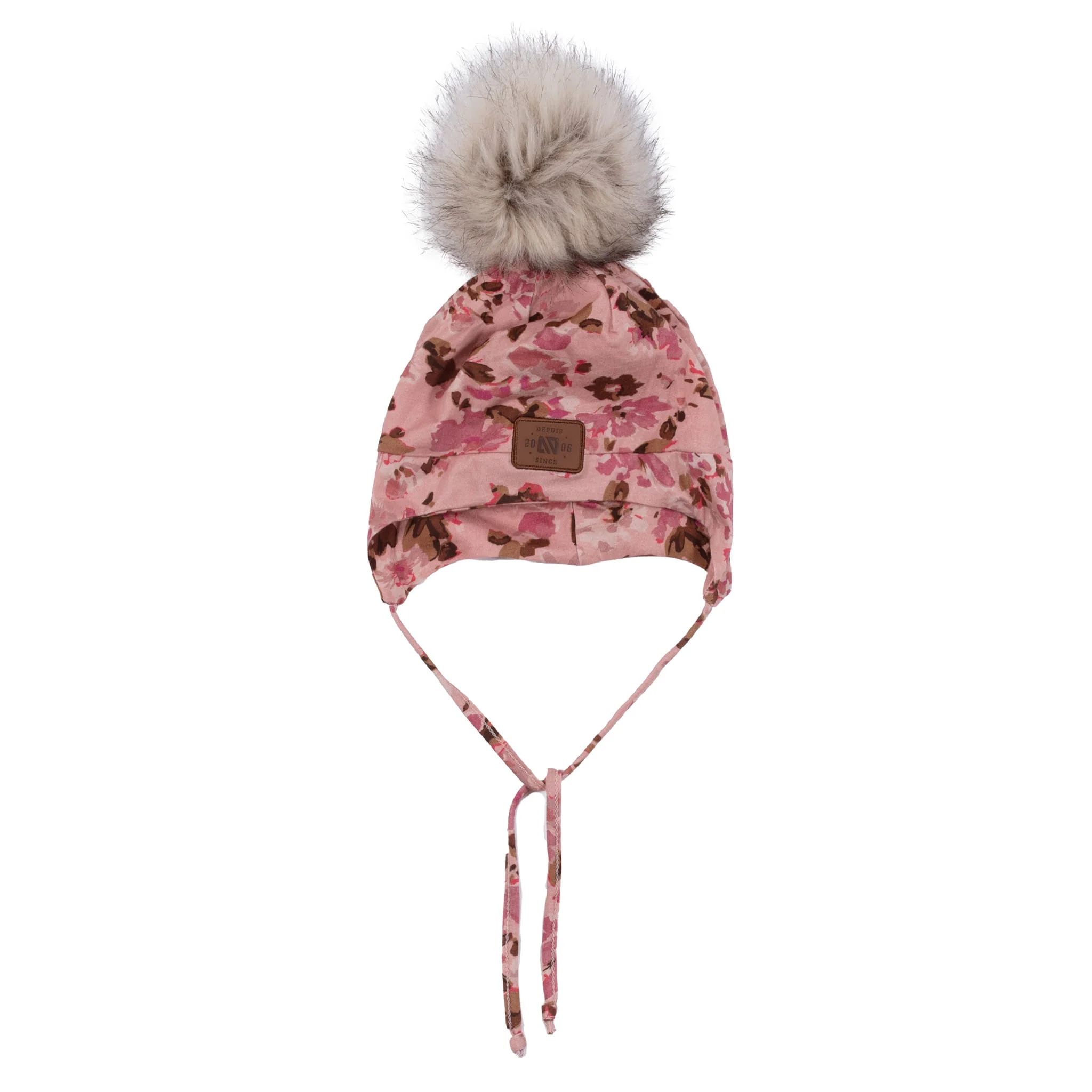 Tuque Doublée Imprimée Rose 12-24mois