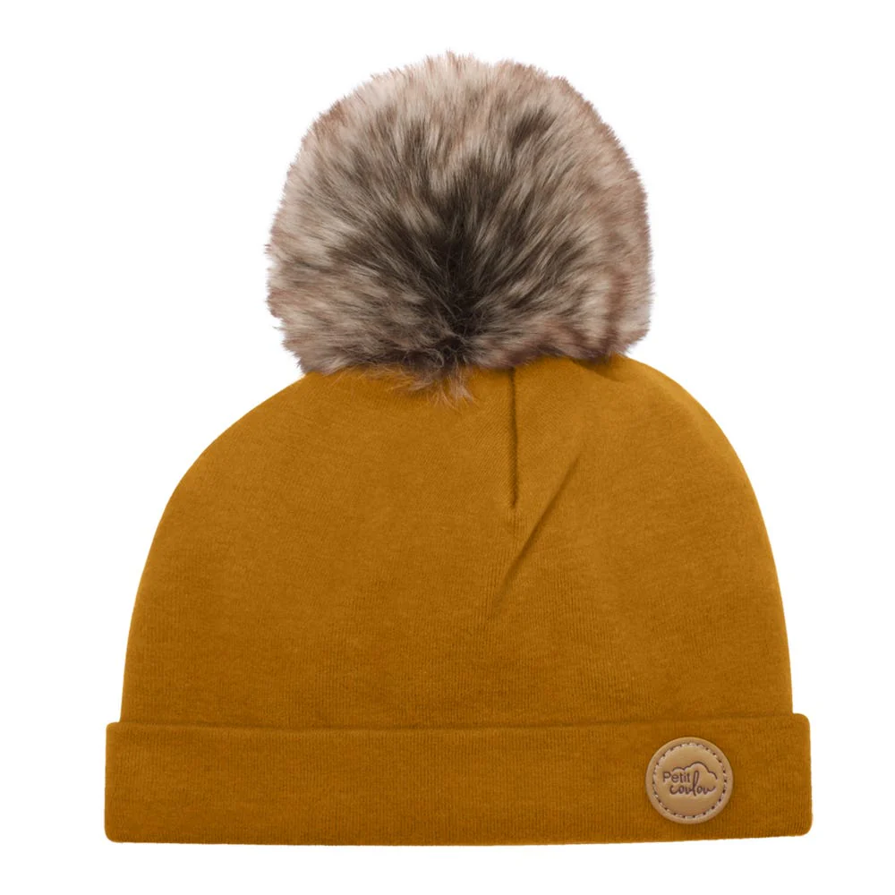 Tuque Pompon 0-6mois - Ambre
