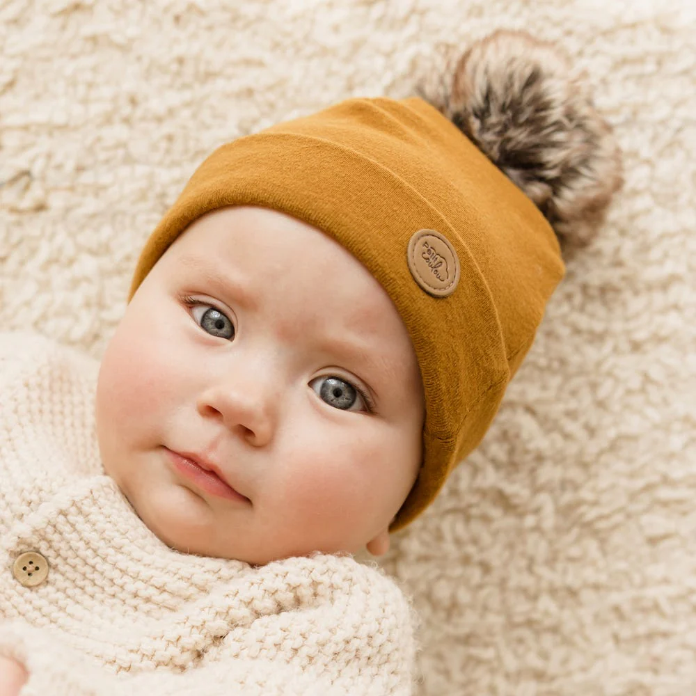 Tuque Pompon 0-6mois - Ambre - Image 2